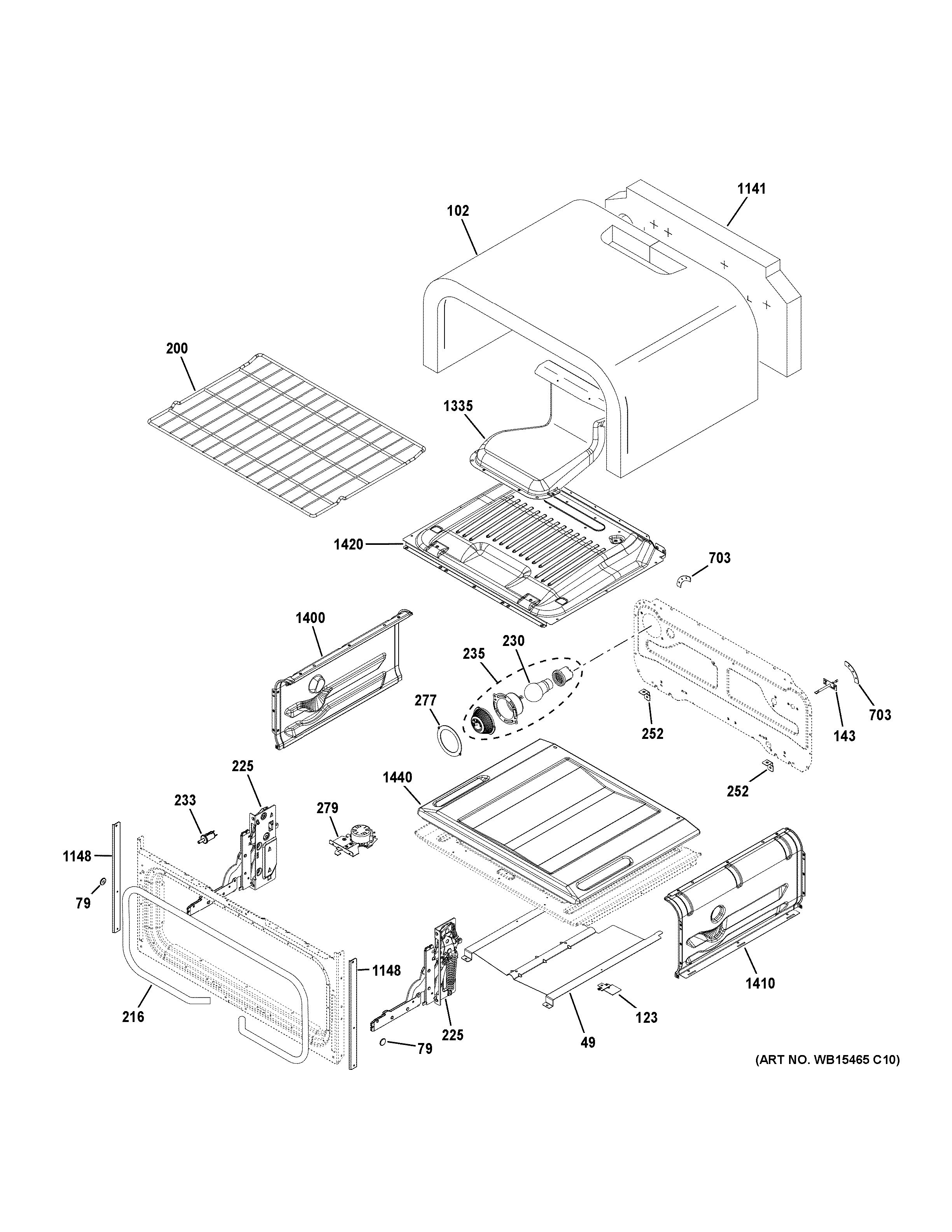 GE JGB860DEJ6BB upper oven diagram