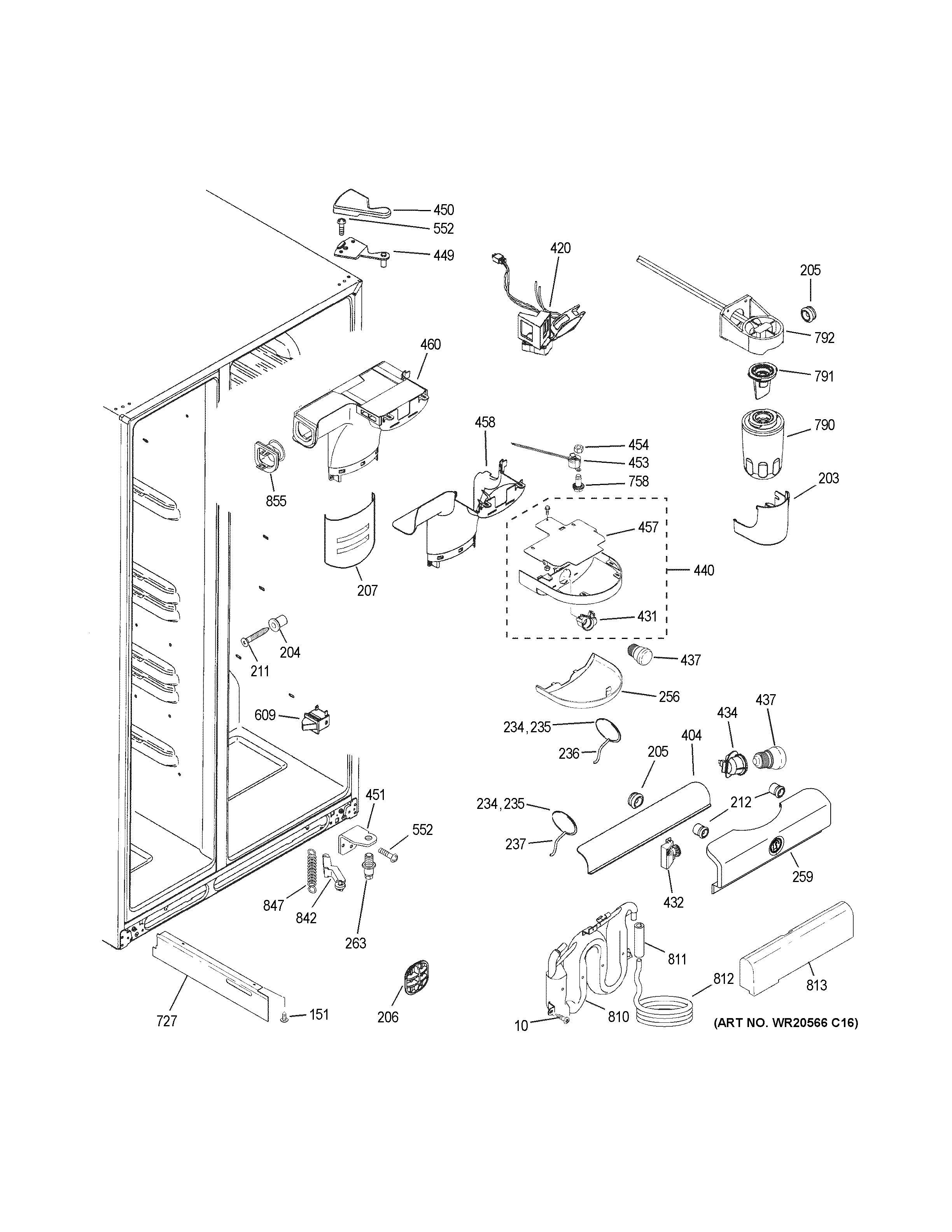 GE GSS23GSKGCSS fresh food section diagram