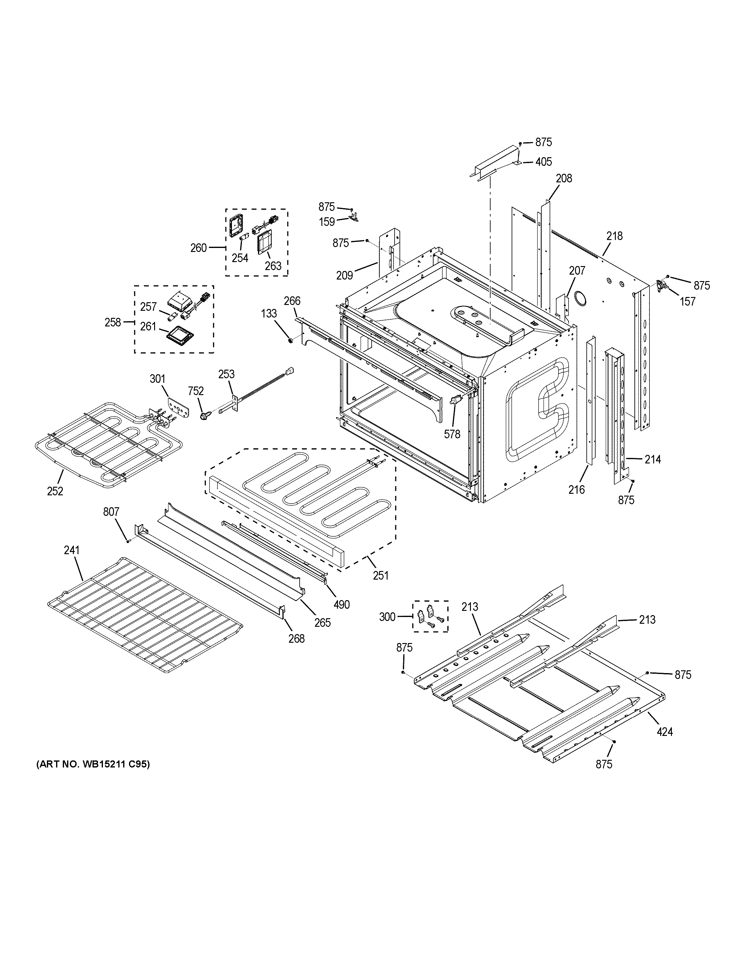 GE JT5500EJ5ES lower oven diagram