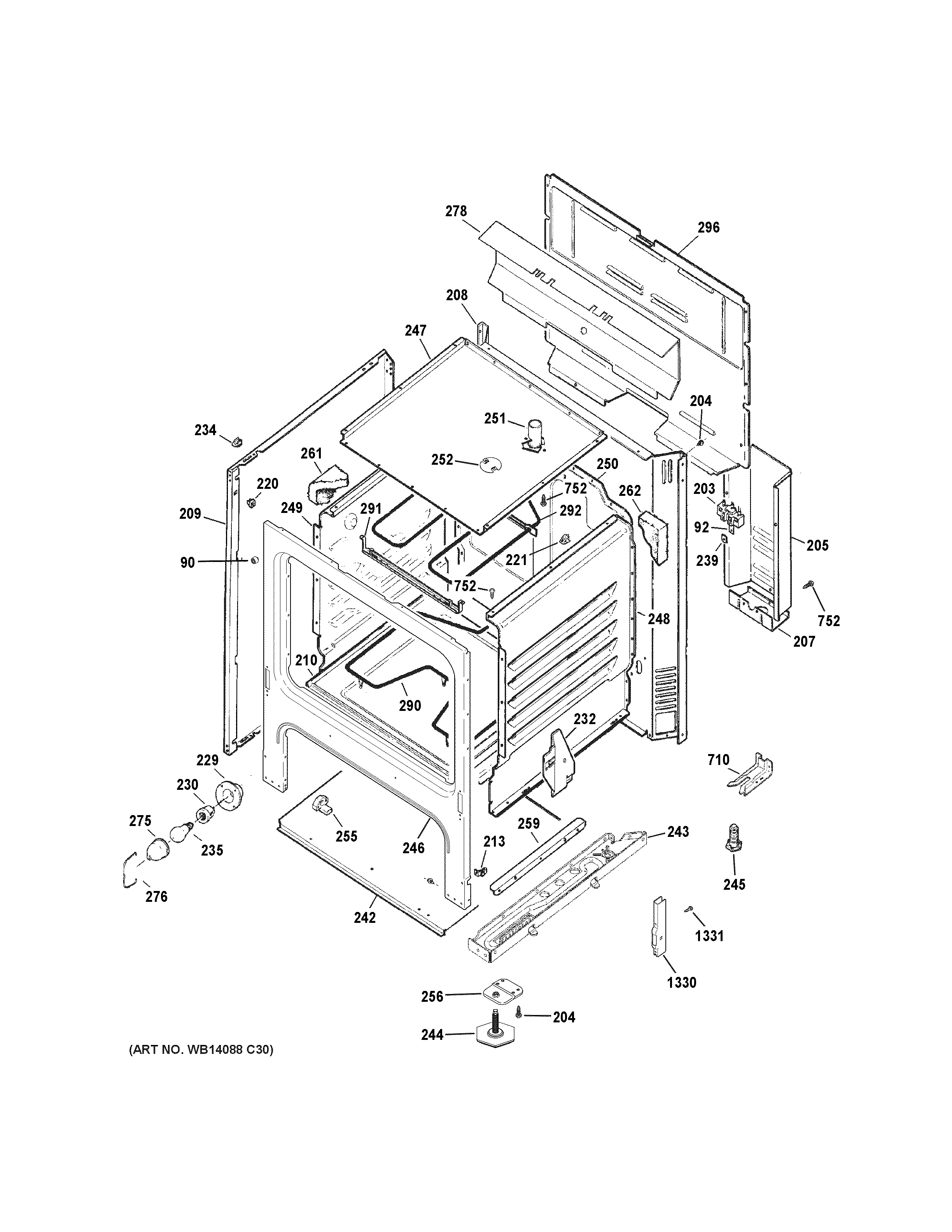 Hotpoint RB526DH2WW body parts diagram