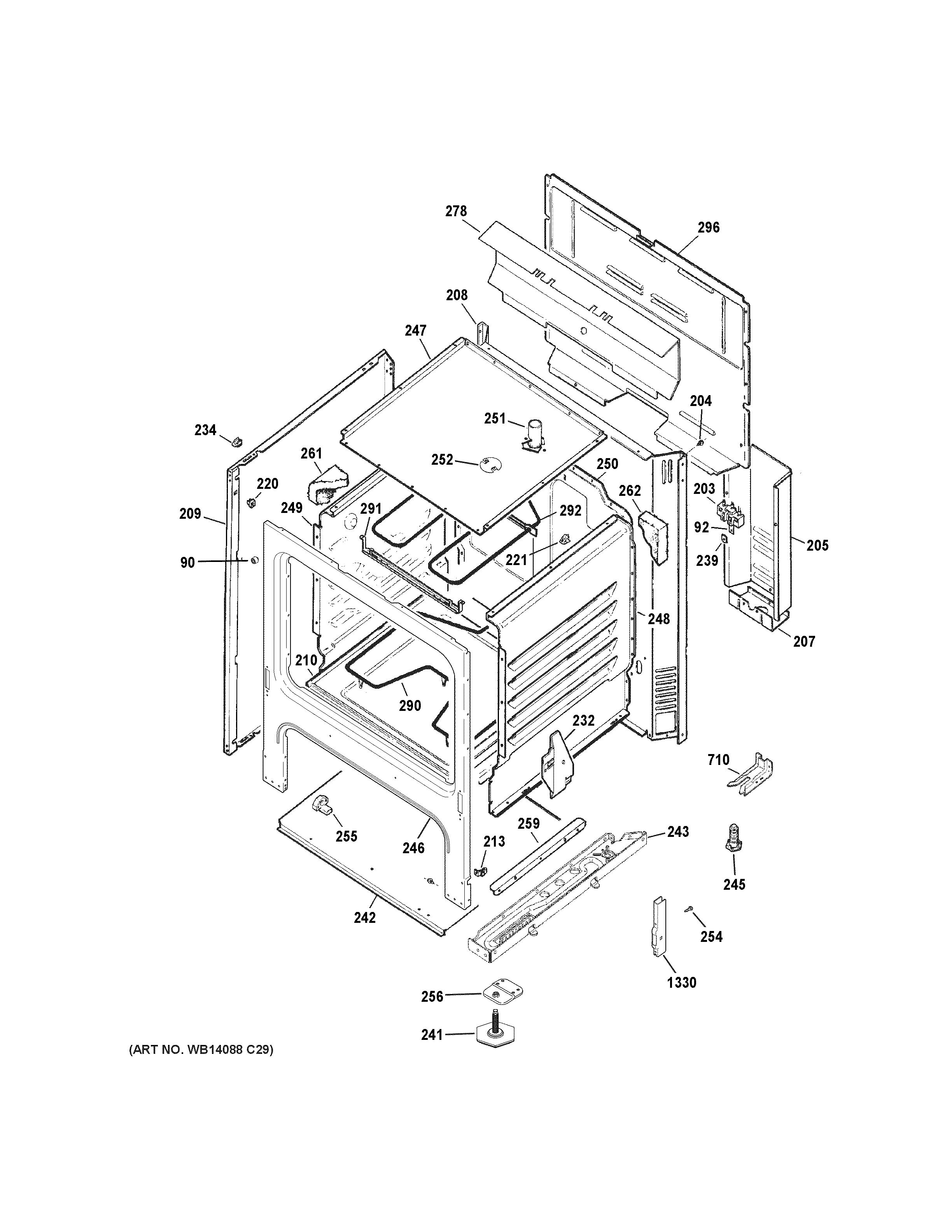 Hotpoint RB525DH3BB body parts diagram