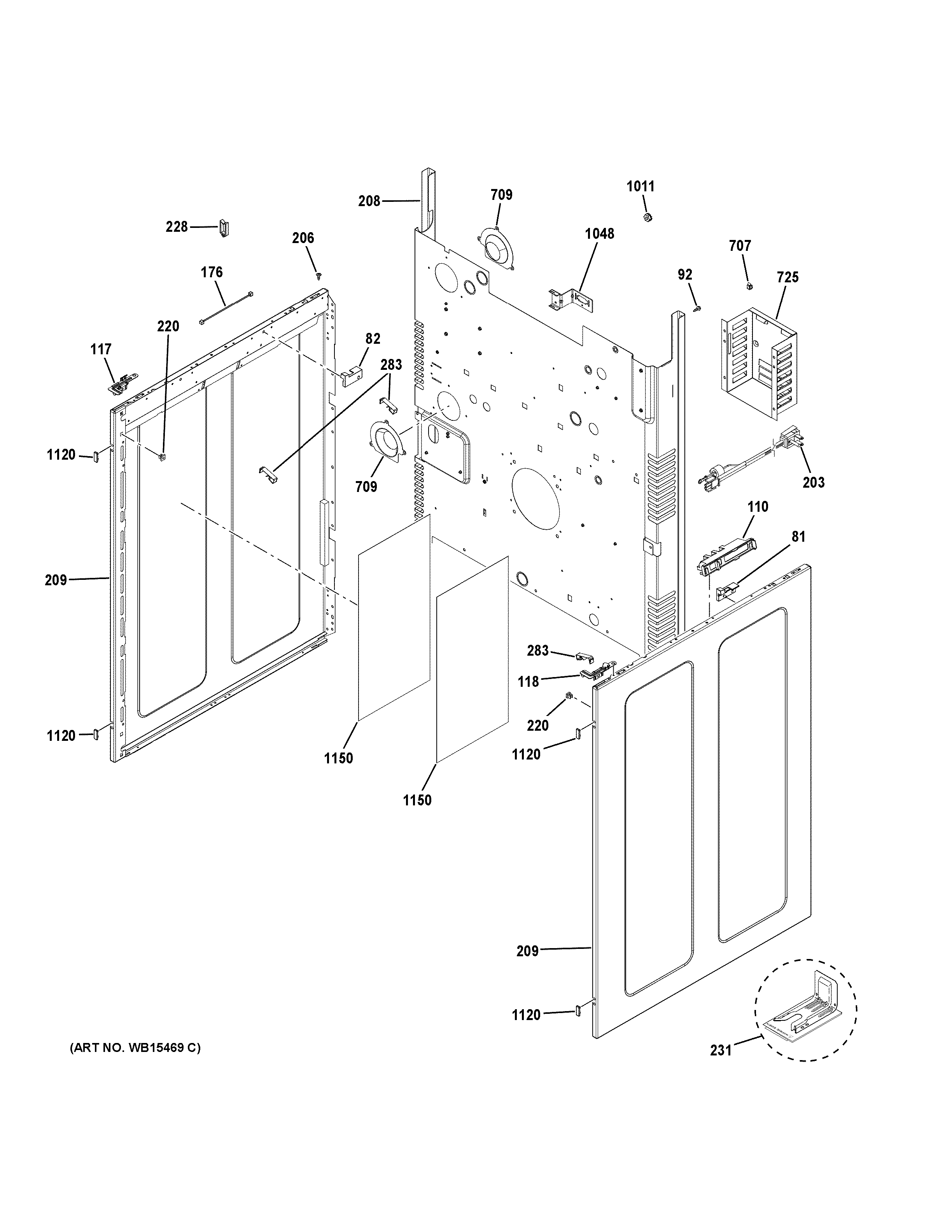 GE PGB960EEJ3ES body parts diagram