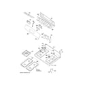 GE JGBS60GEK3SA control panel & cooktop diagram