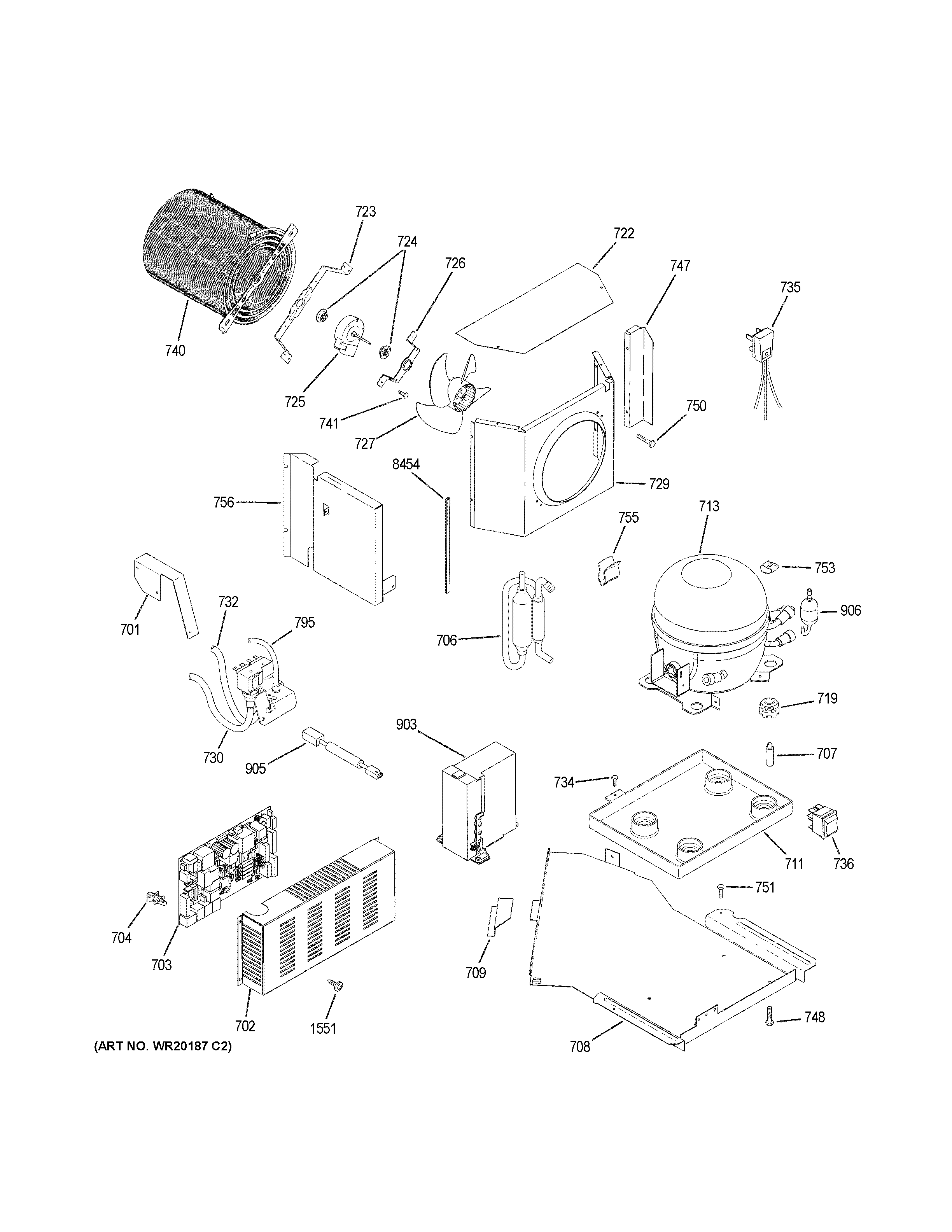 GE ZISB420DRK machine compartment diagram