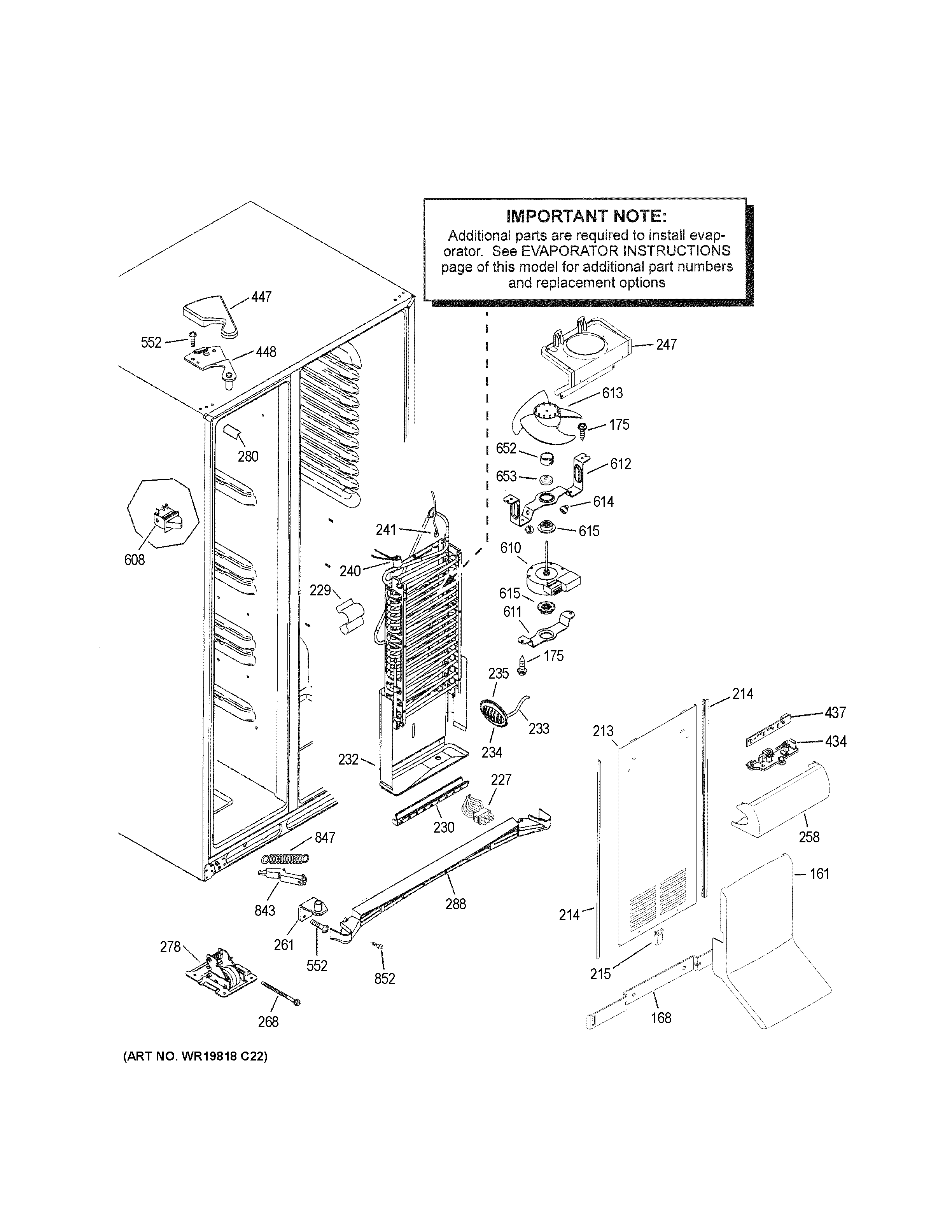 GE GSS23GMKJCES freezer section diagram