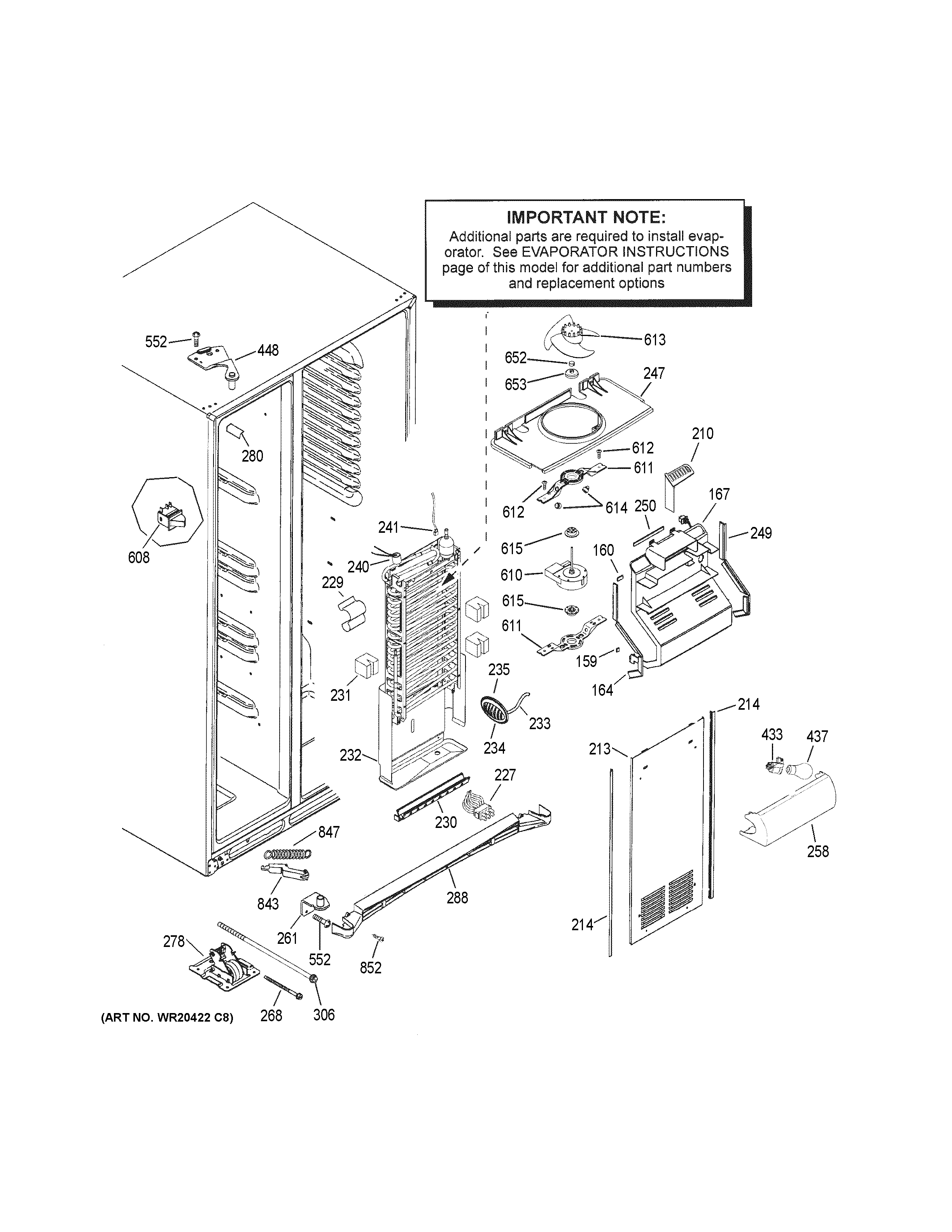 GE PSIC3RGXGFBV freezer section diagram