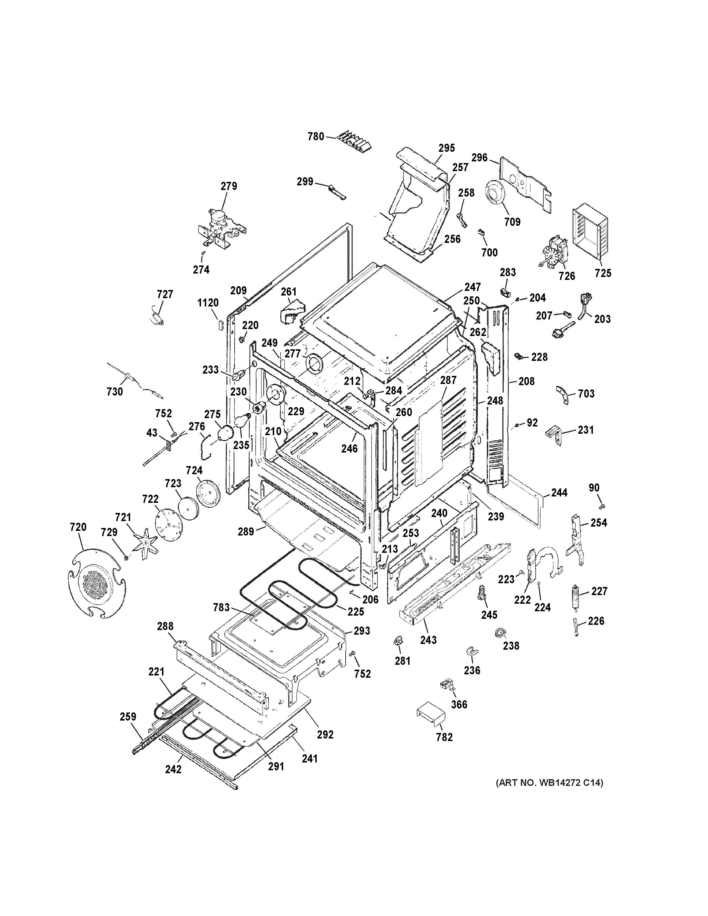 GE PGB975SEM4SS body parts diagram