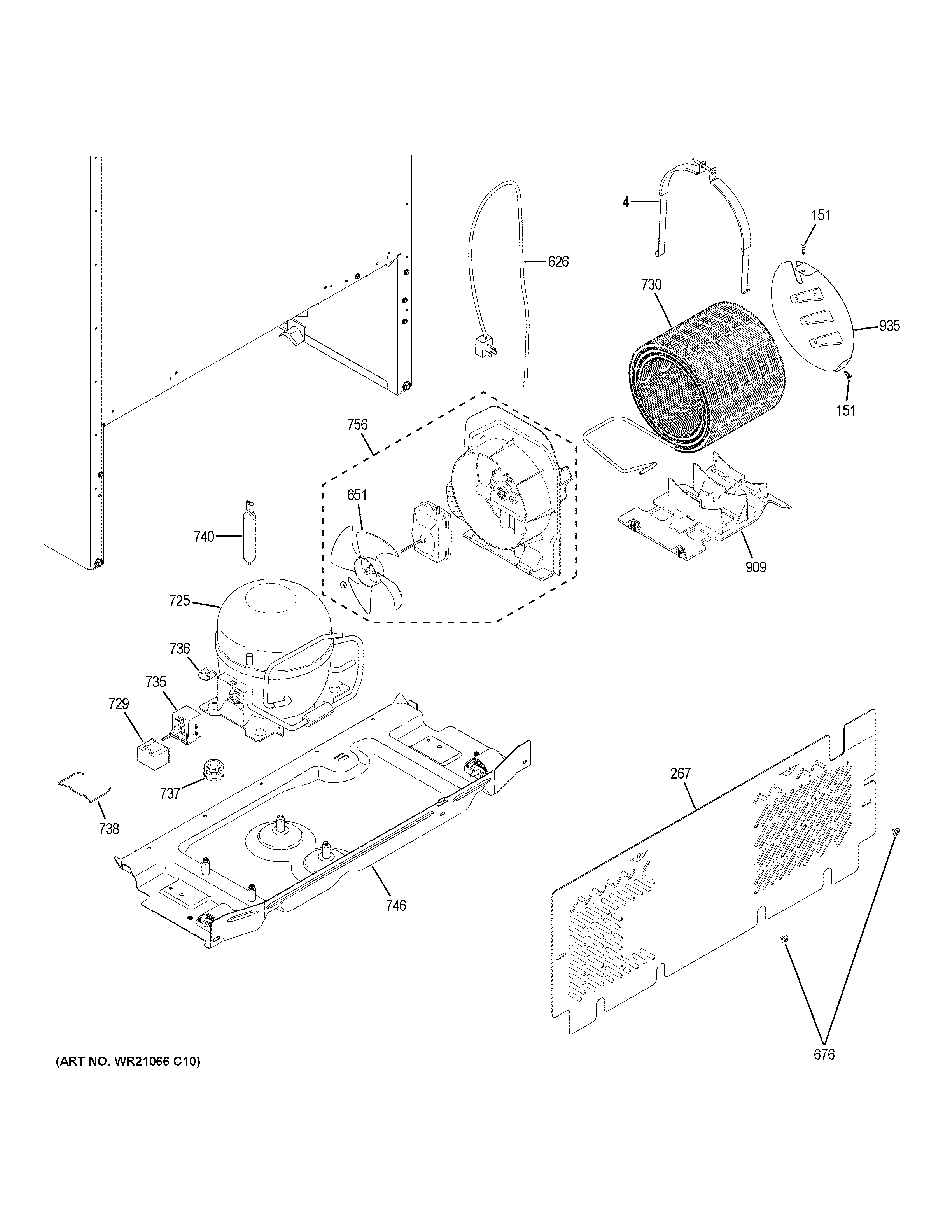 GE GTE18GSHLRSS machine compartment diagram