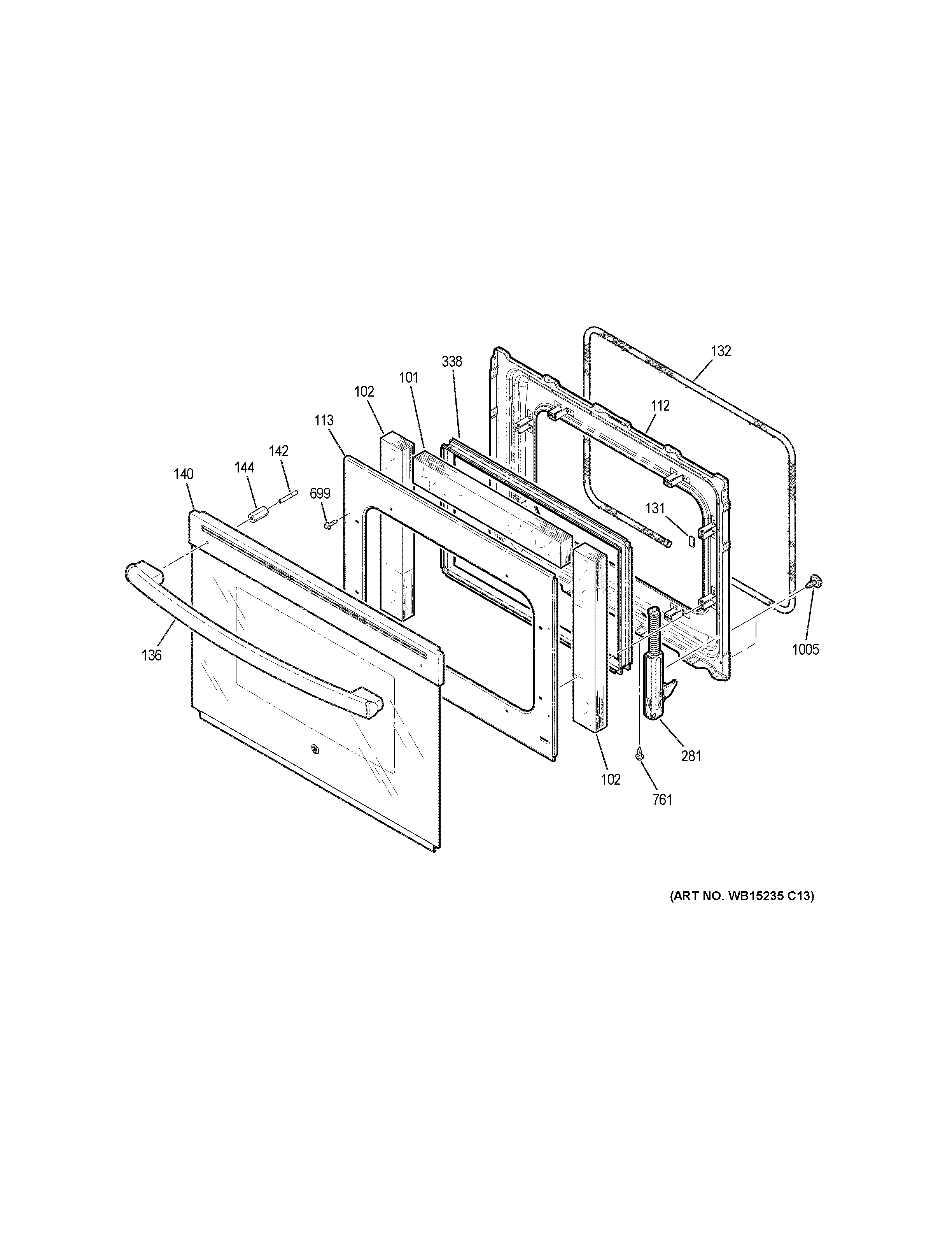 GE JS750DF4WW door diagram