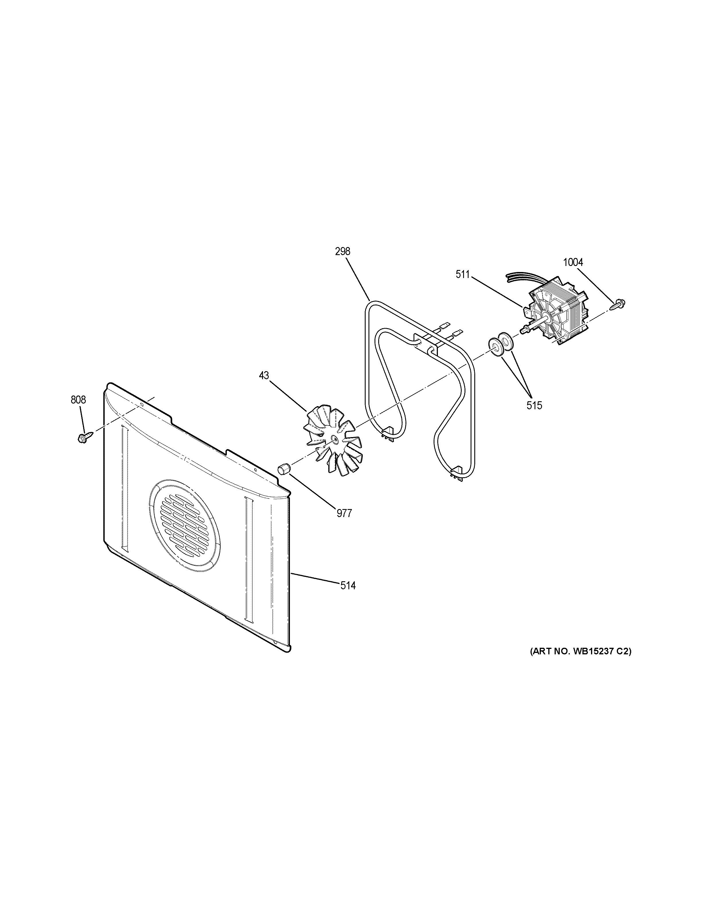 GE JS750DF4WW convection fan diagram