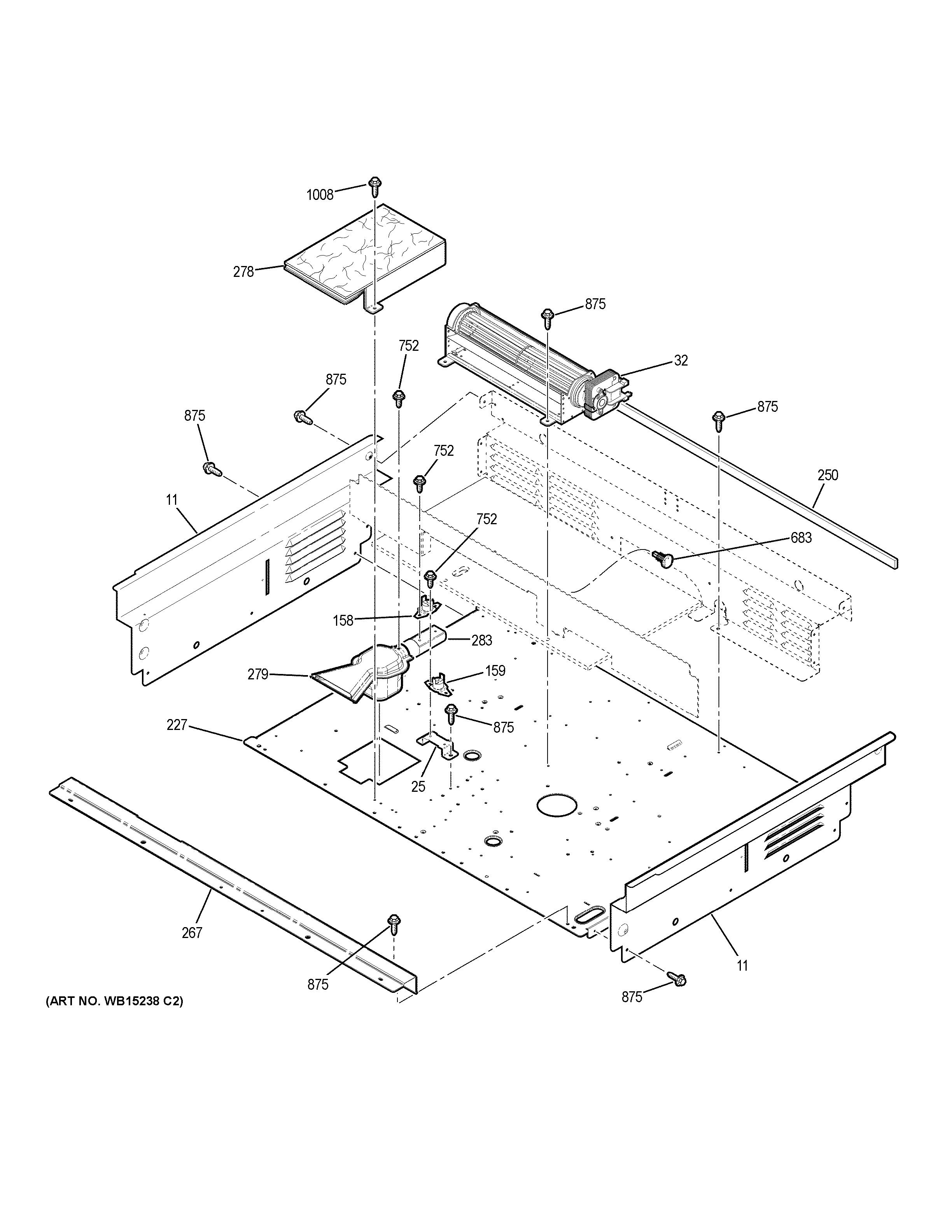 GE JS630DF5CC cooling fan diagram