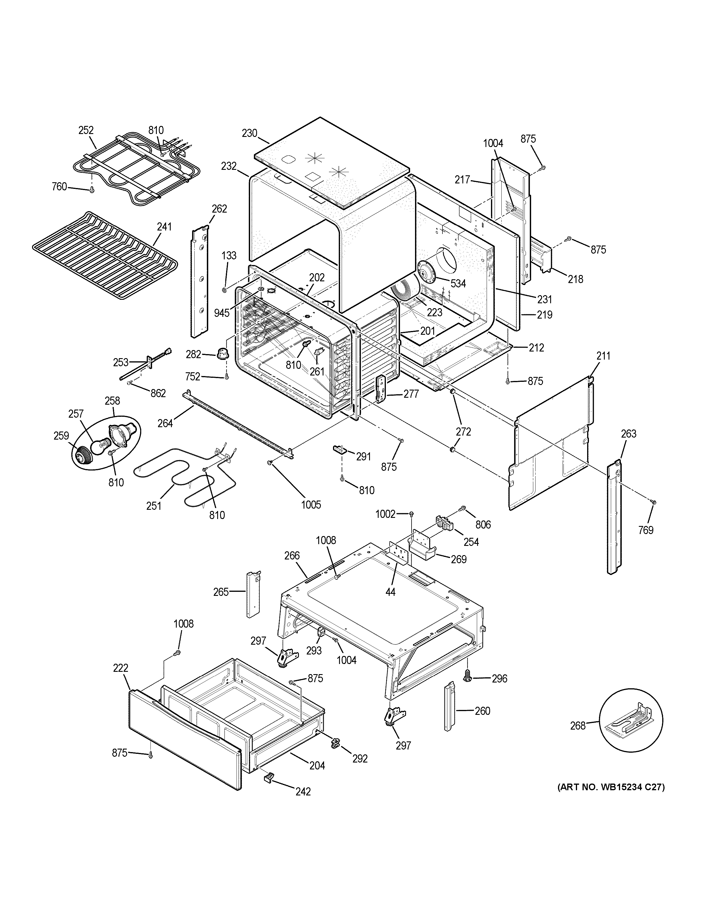 GE JS630DF5CC body parts diagram