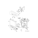 Hotpoint HDA1100N15WH escutcheon & door assembly diagram