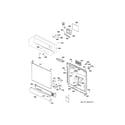 Hotpoint HDA2100N00BB escutcheon & door assembly diagram