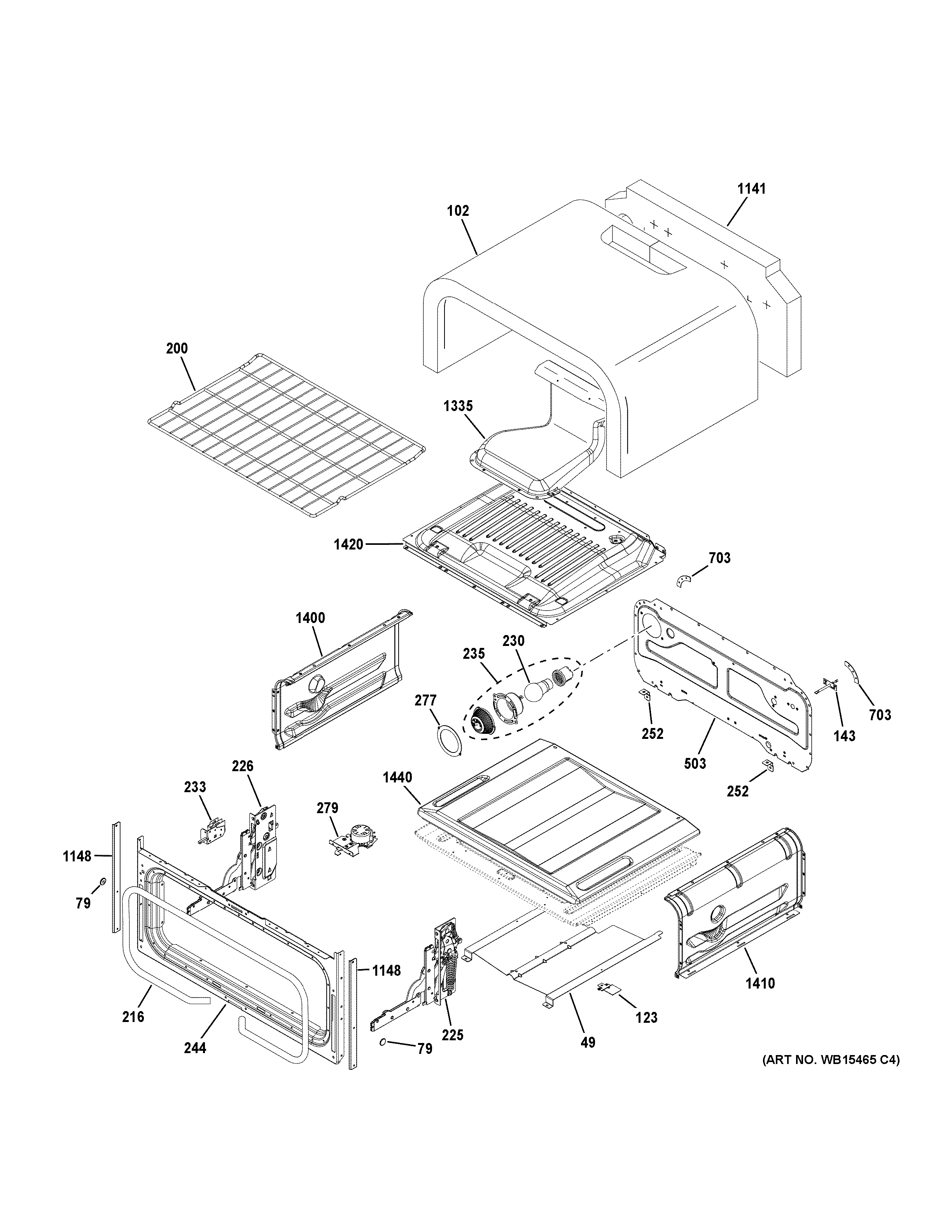 GE JGB860EEJ3ES upper oven diagram