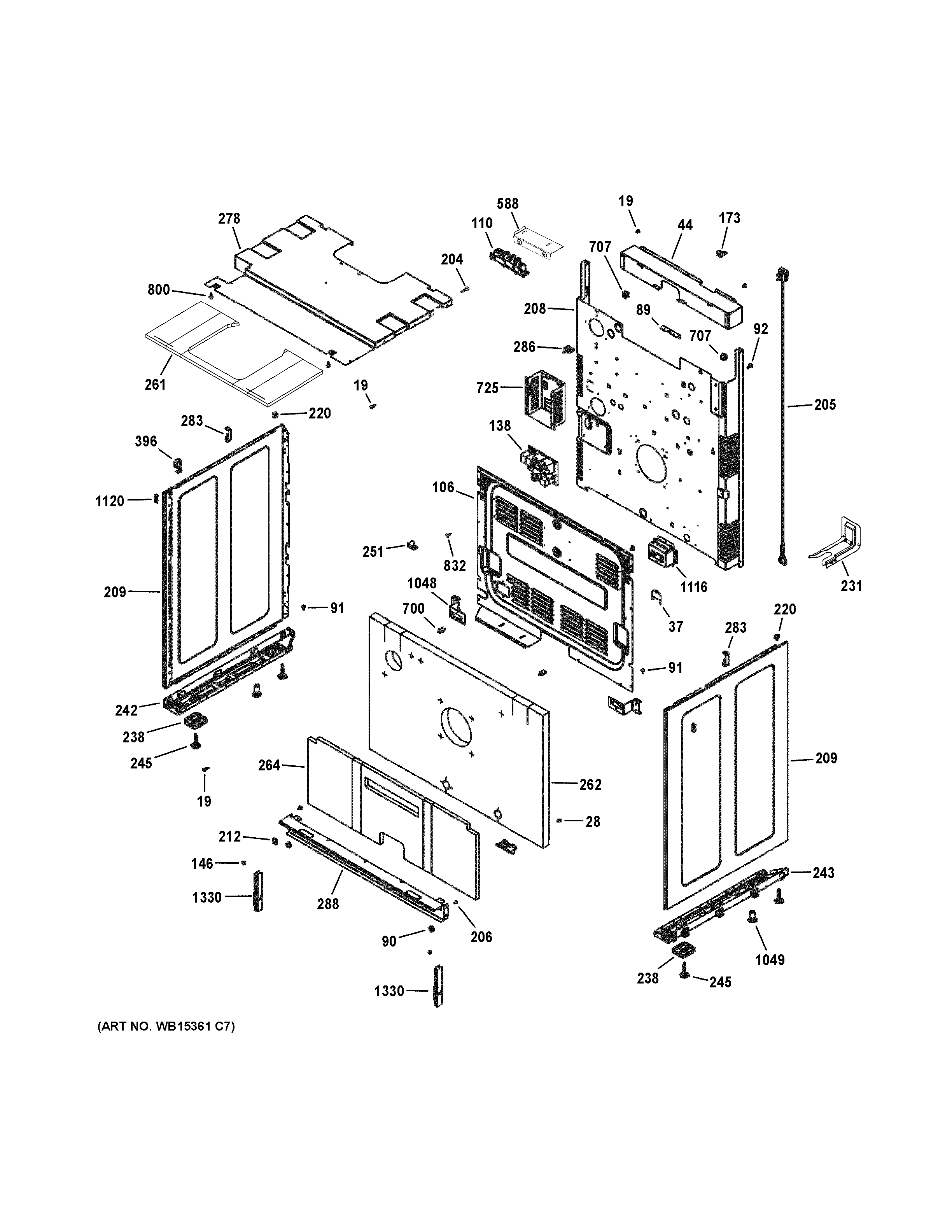 GE PGS950SEF5SS body parts diagram