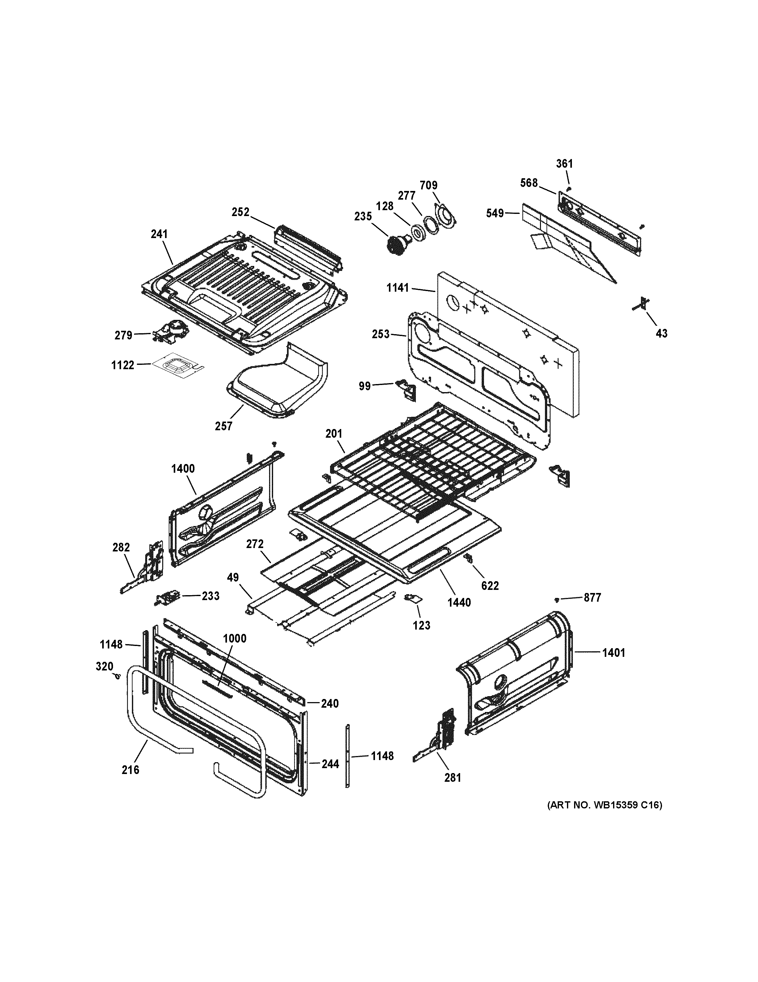 GE PGS950SEF5SS upper oven diagram