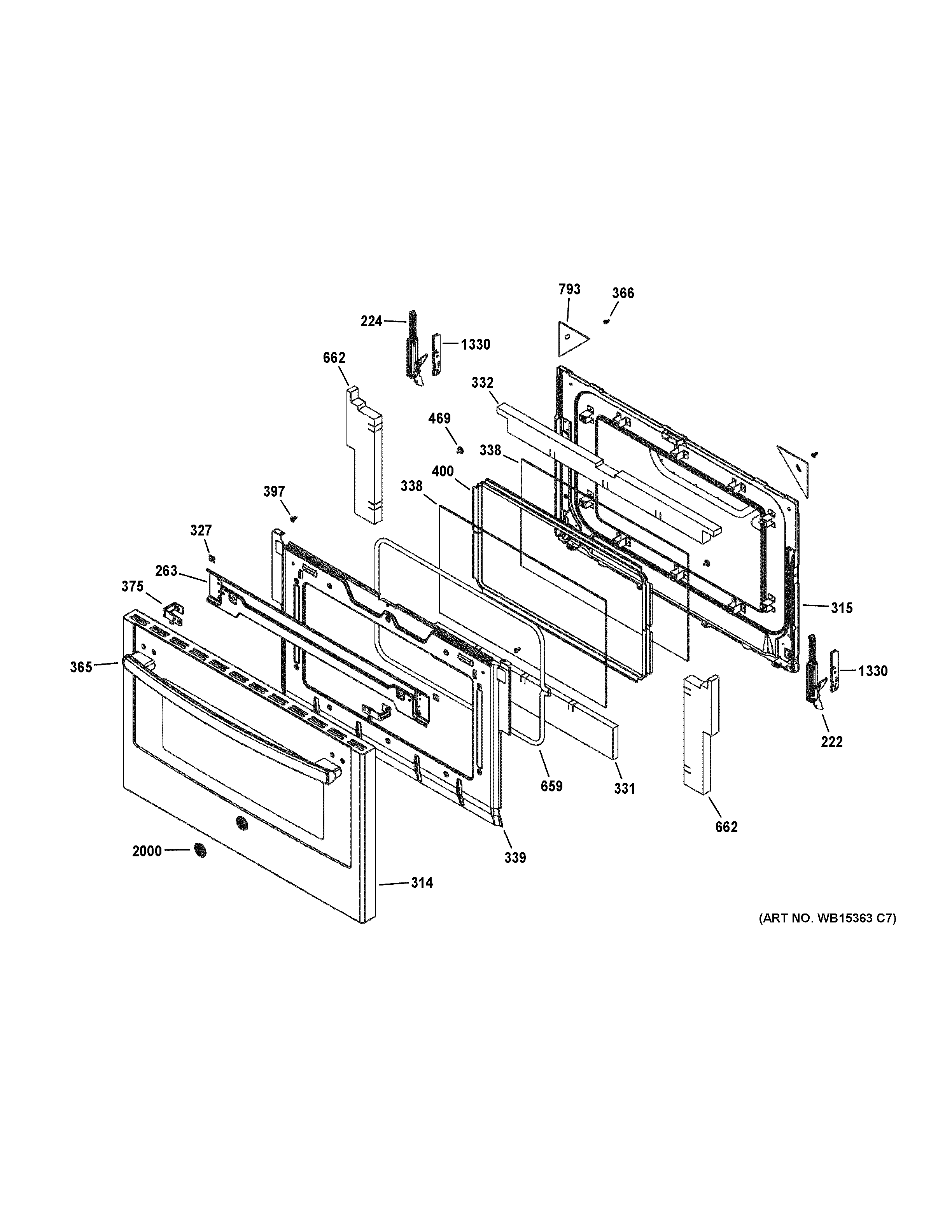 GE PGS950SEF5SS lower door diagram