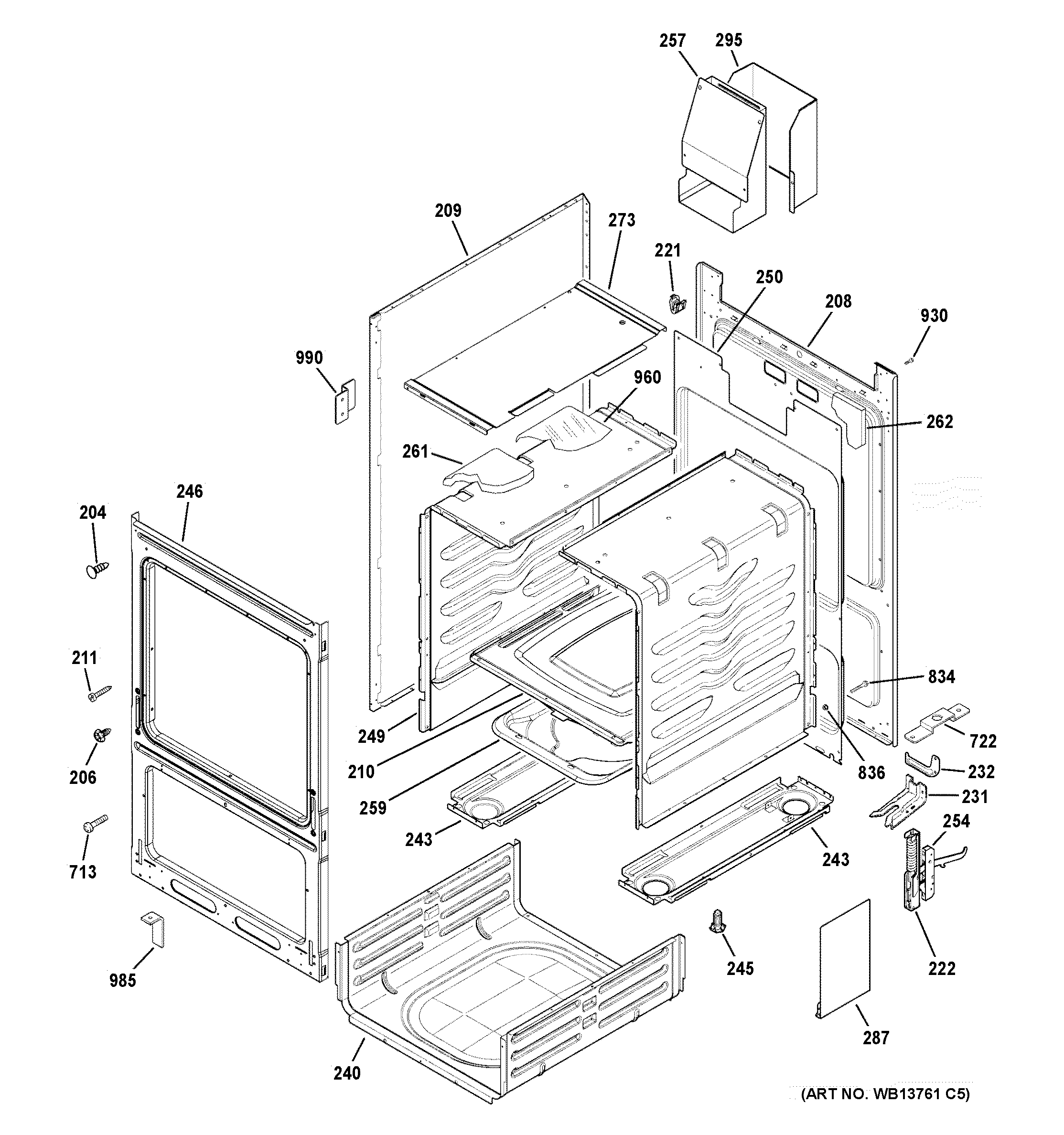 Hotpoint RGA724PK1WH body parts diagram