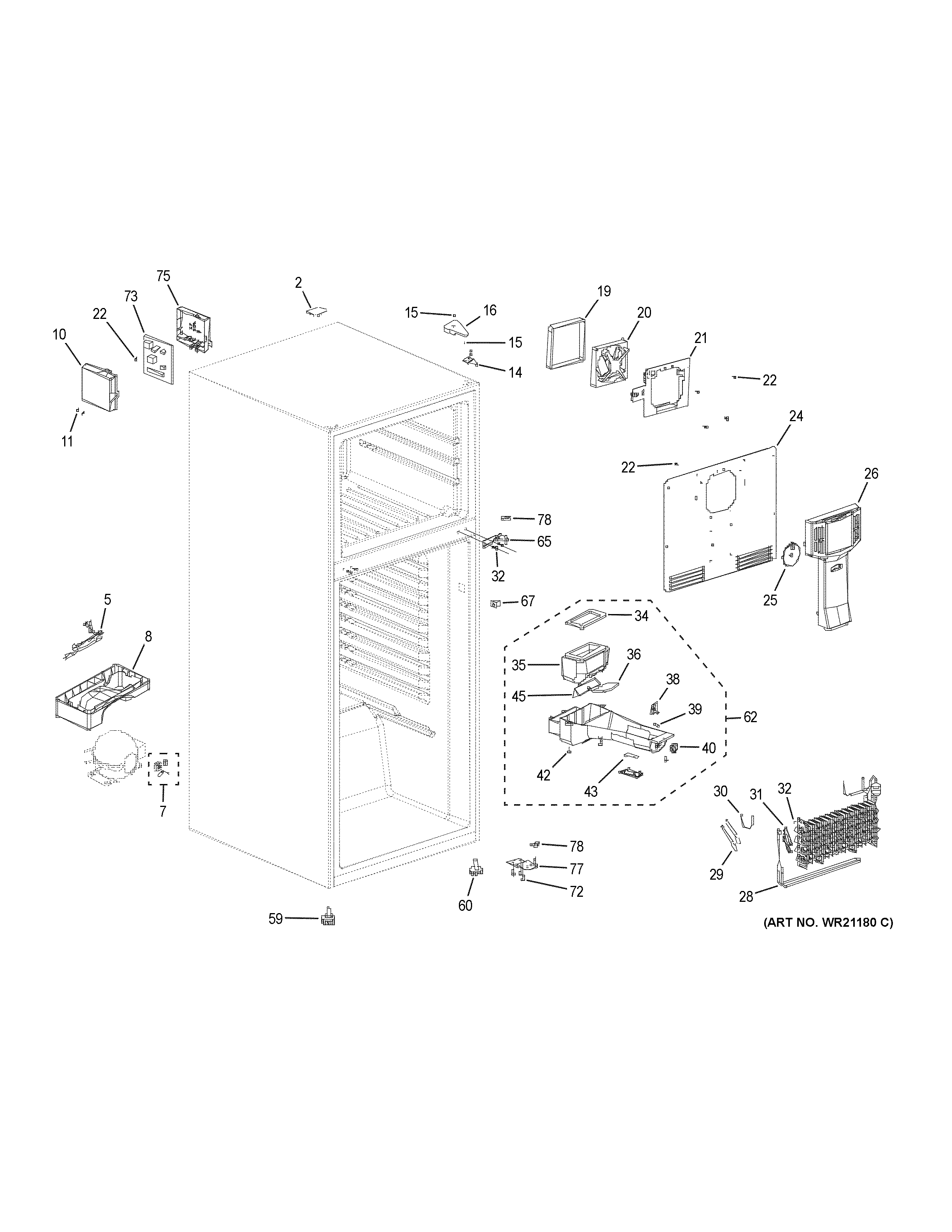 Haier HA10TG31SB cabinet diagram