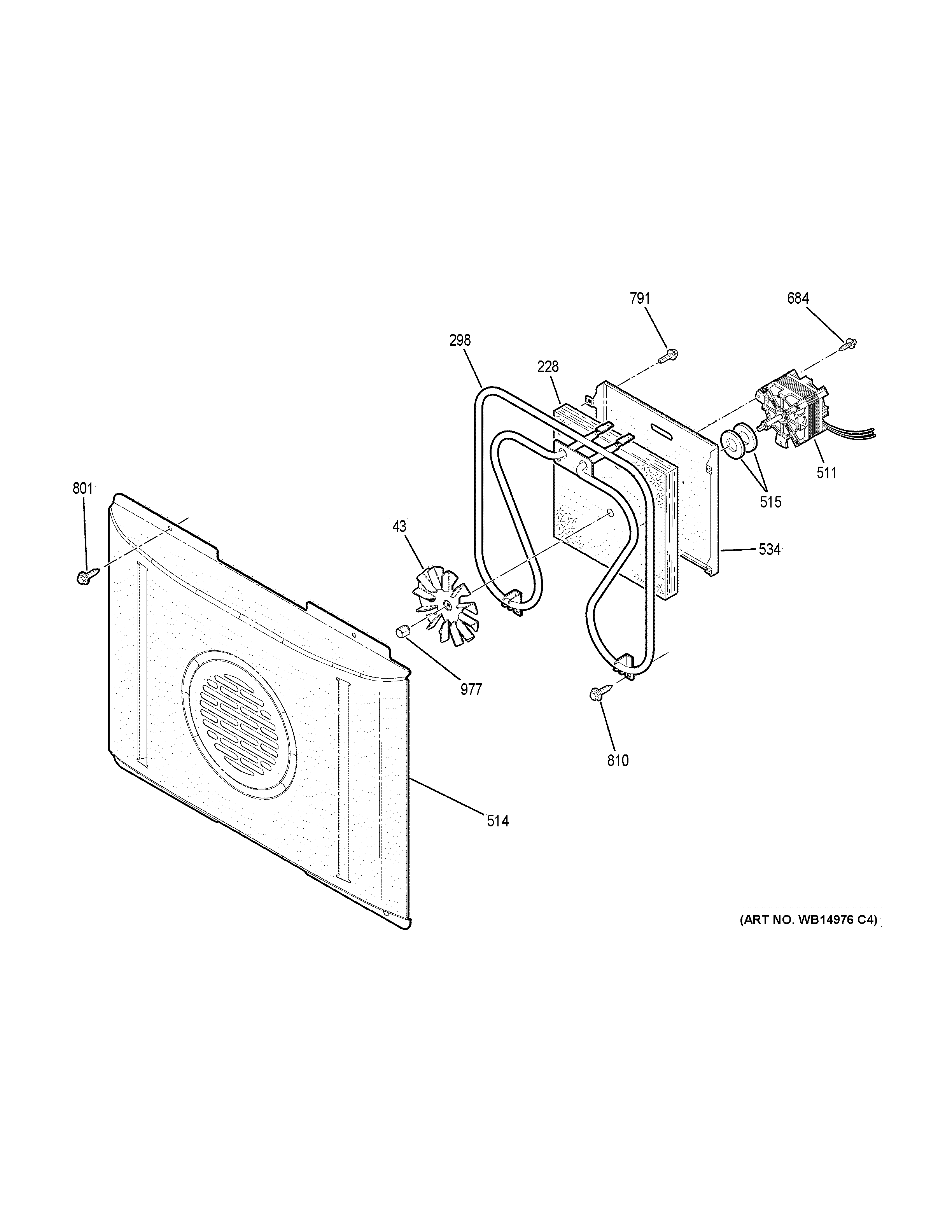 GE PHB920EJ3ES convection fan diagram