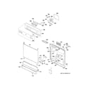 GE GSD3301K00BB escutcheon & door assembly diagram