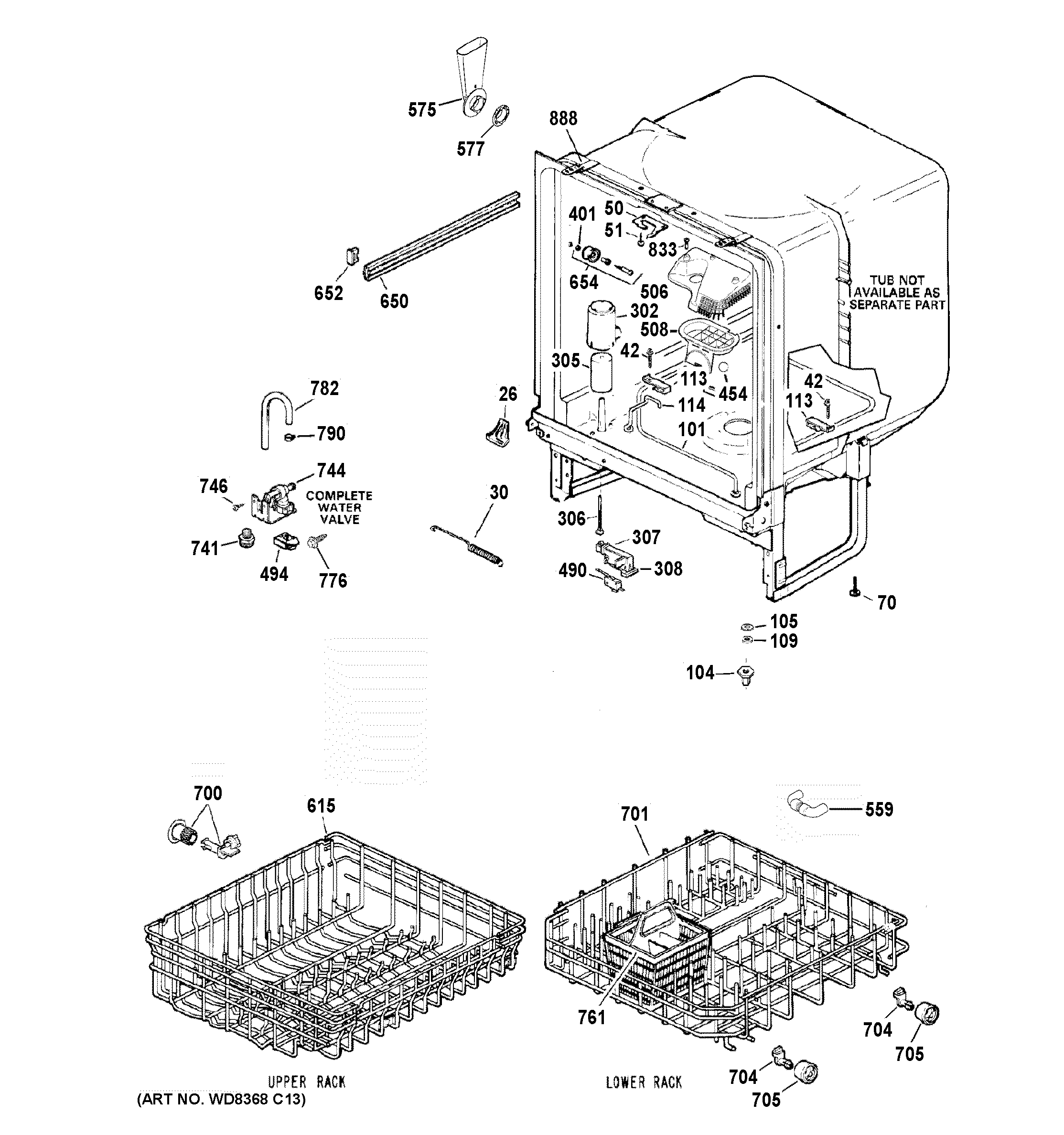 GE GSC3500R15WW body parts diagram