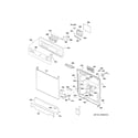 GE GSC3500D35BB escutcheon & door assembly diagram