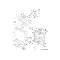 GE GSD2350V35CS escutcheon & door assembly diagram
