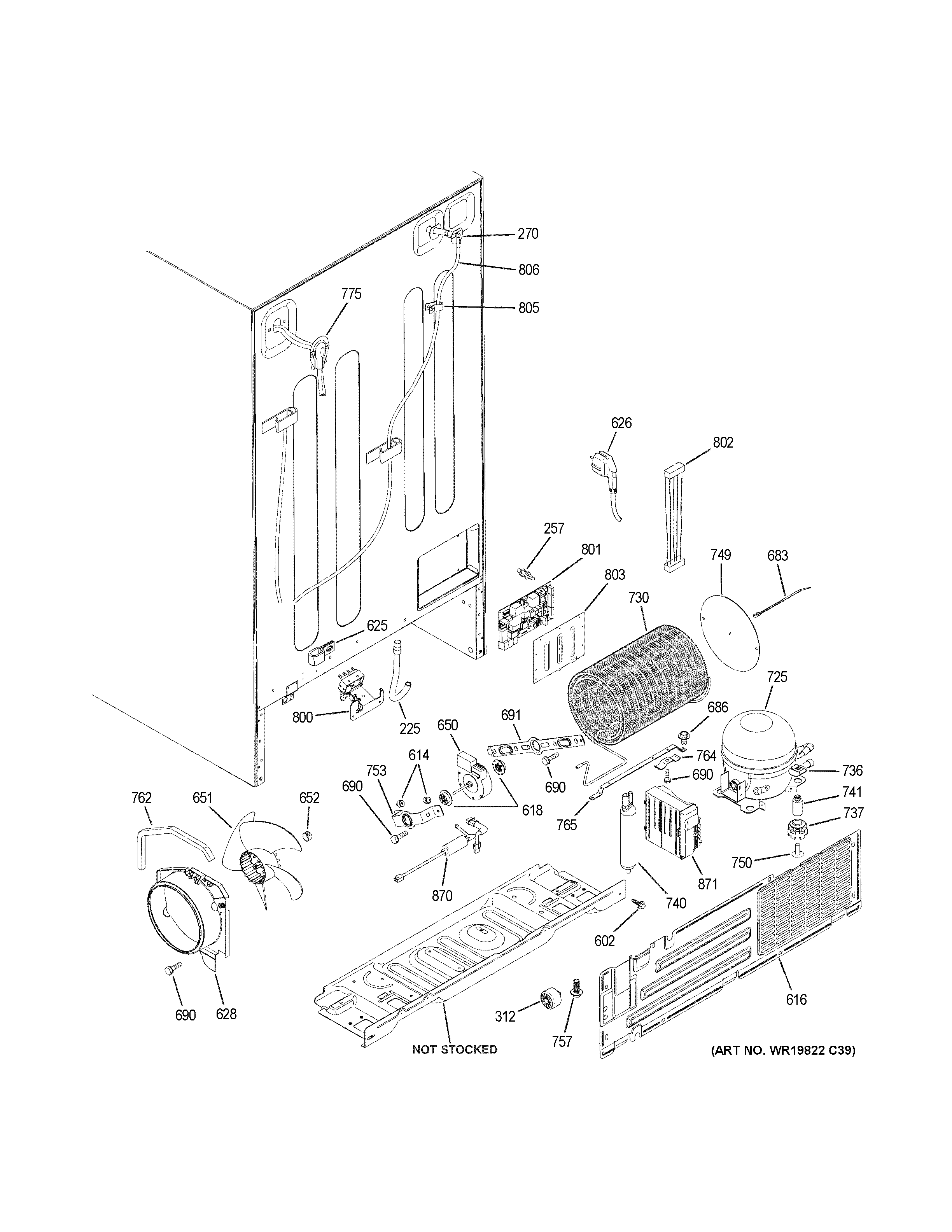 GE GSHS9NGYBCSS machine compartment diagram