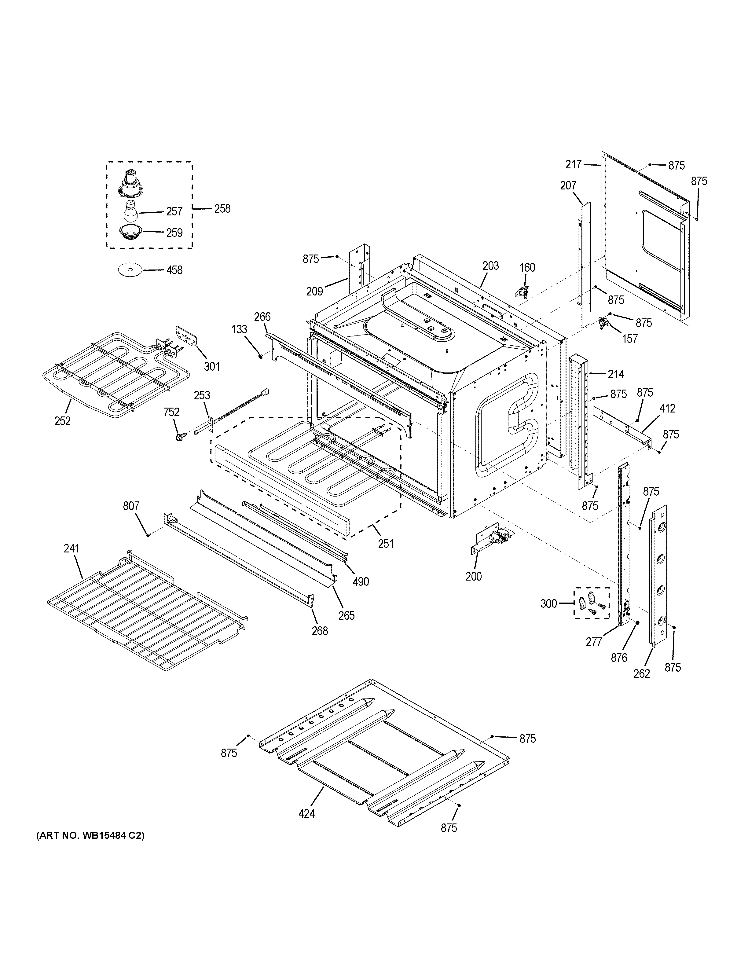 GE JCK1000DF5BB body parts diagram