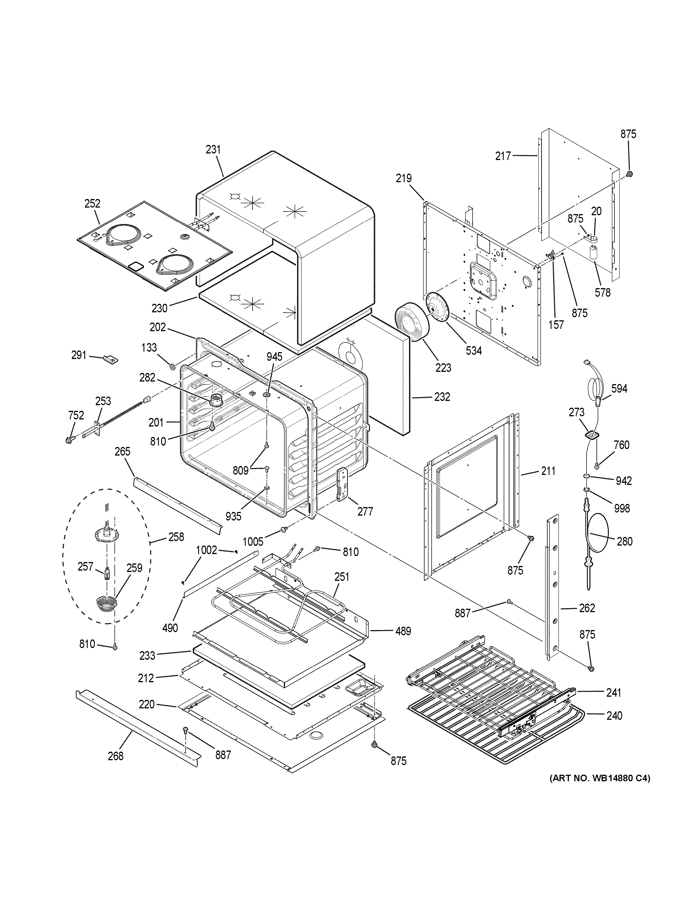 GE PT920SR1SS body parts diagram