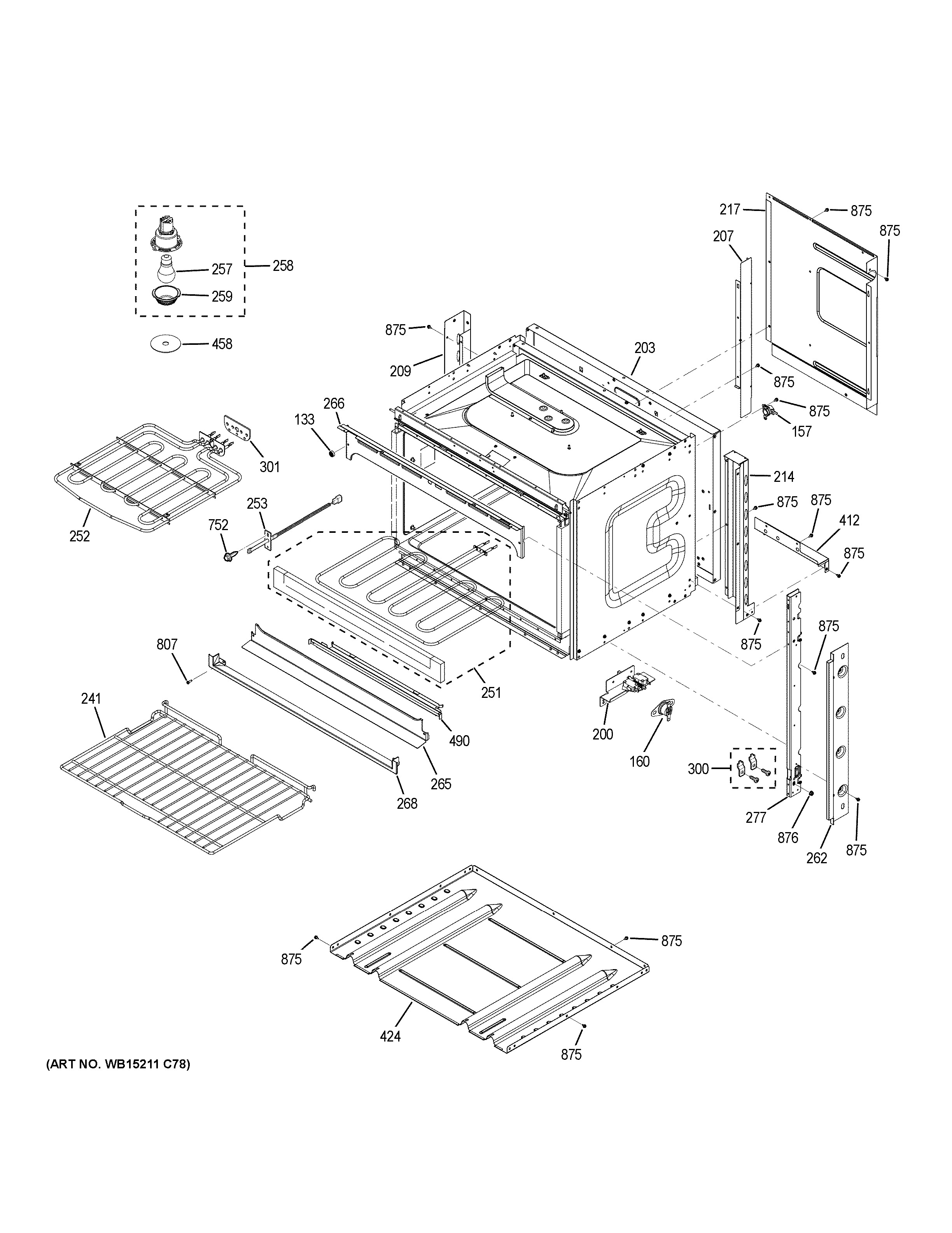 GE JT1000SF5SS body parts diagram