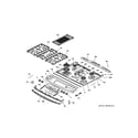 GE PGS920SEF1SS control panel & cooktop diagram