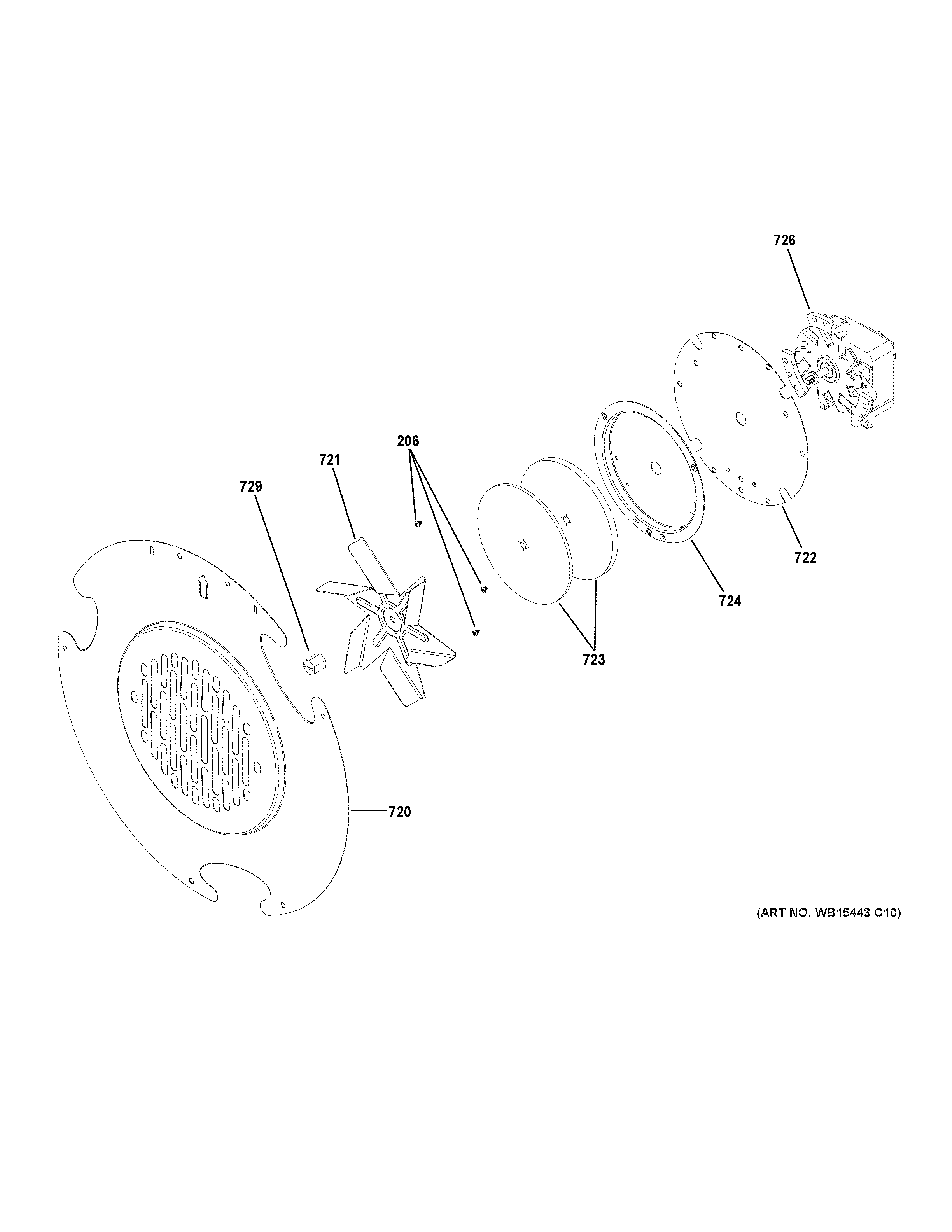 GE PGS920SEF5SS convection fan diagram