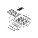 GE PGS950EEF2ES control panel & cooktop diagram
