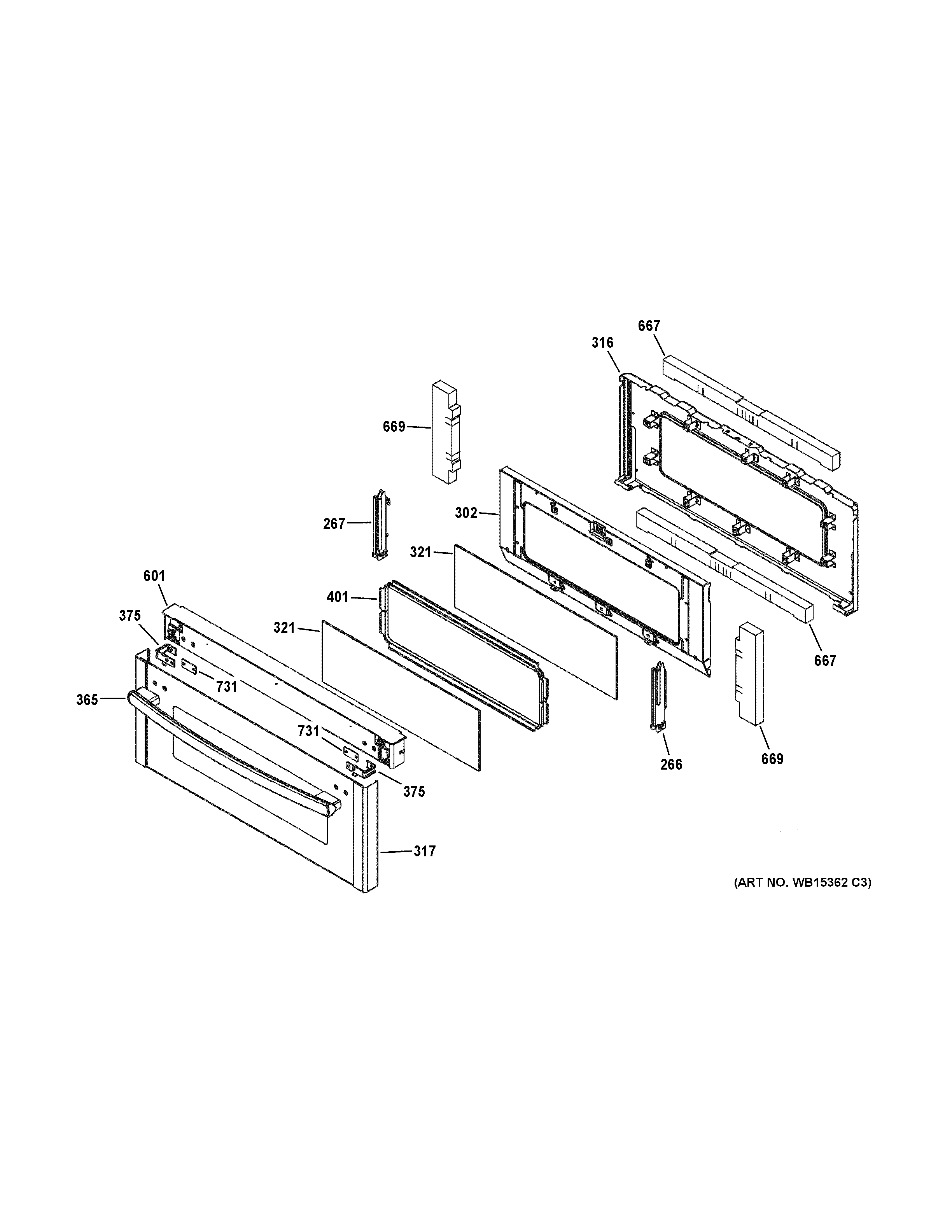 GE PGS950EEF4ES upper door diagram