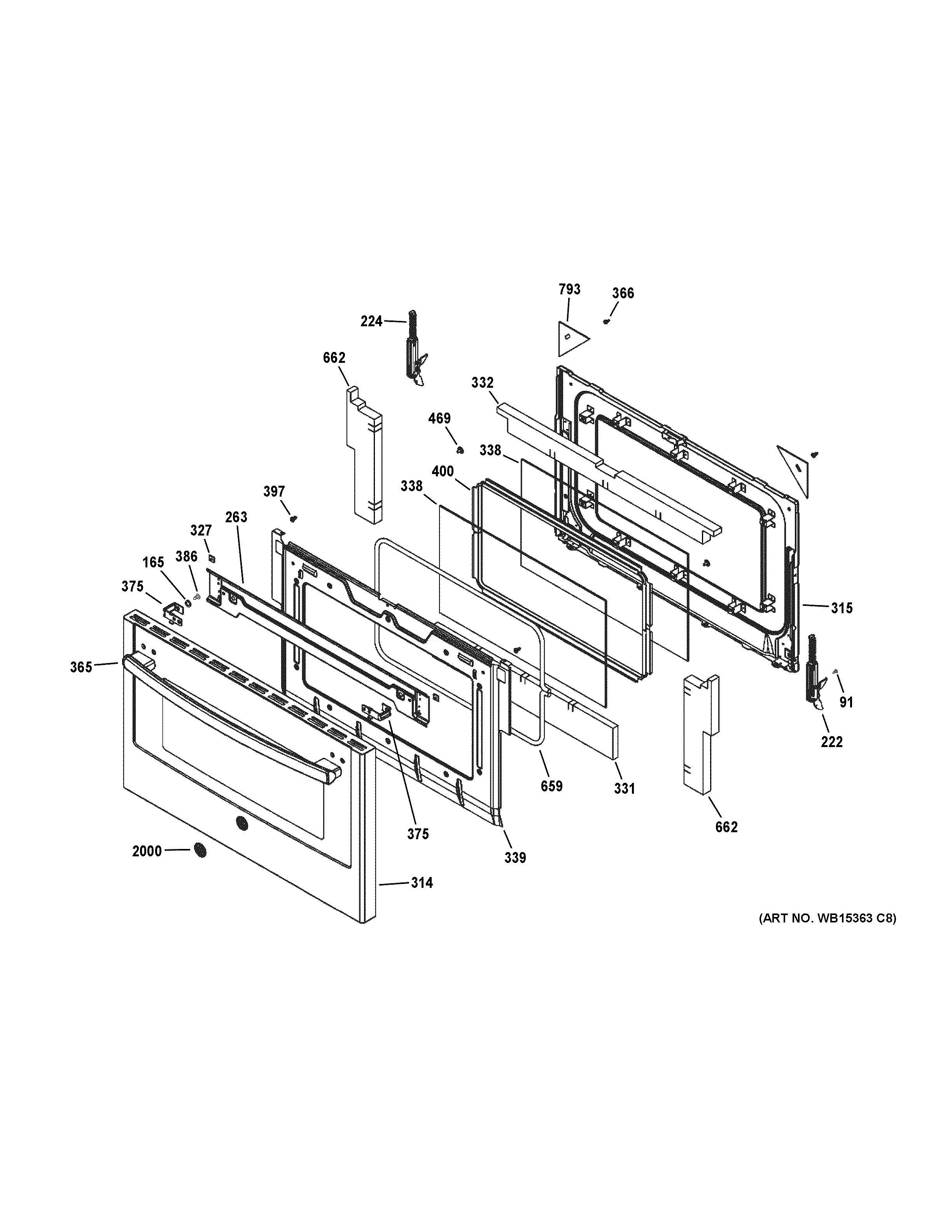 GE PGS950EEF4ES lower door diagram