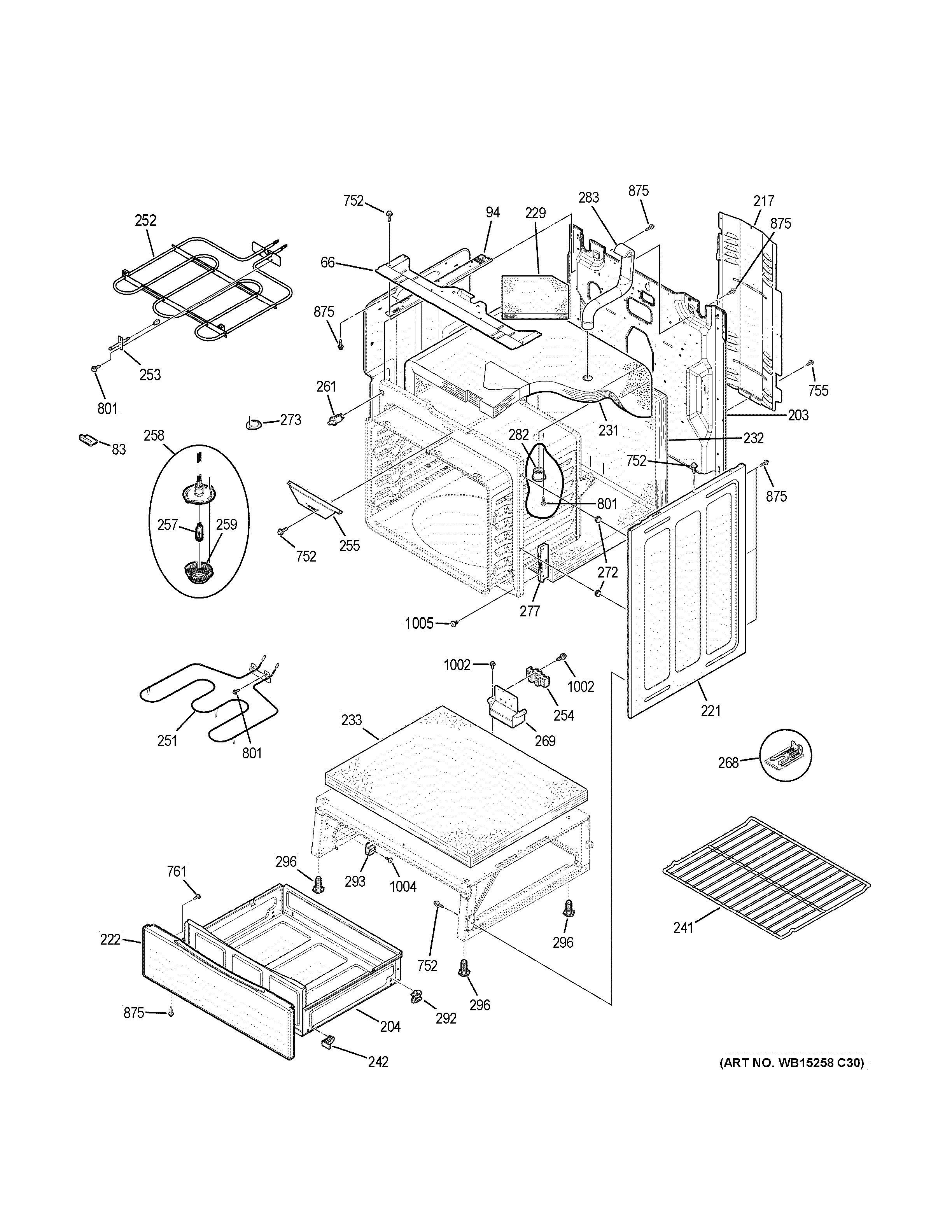 GE JB655DK3CC body parts diagram
