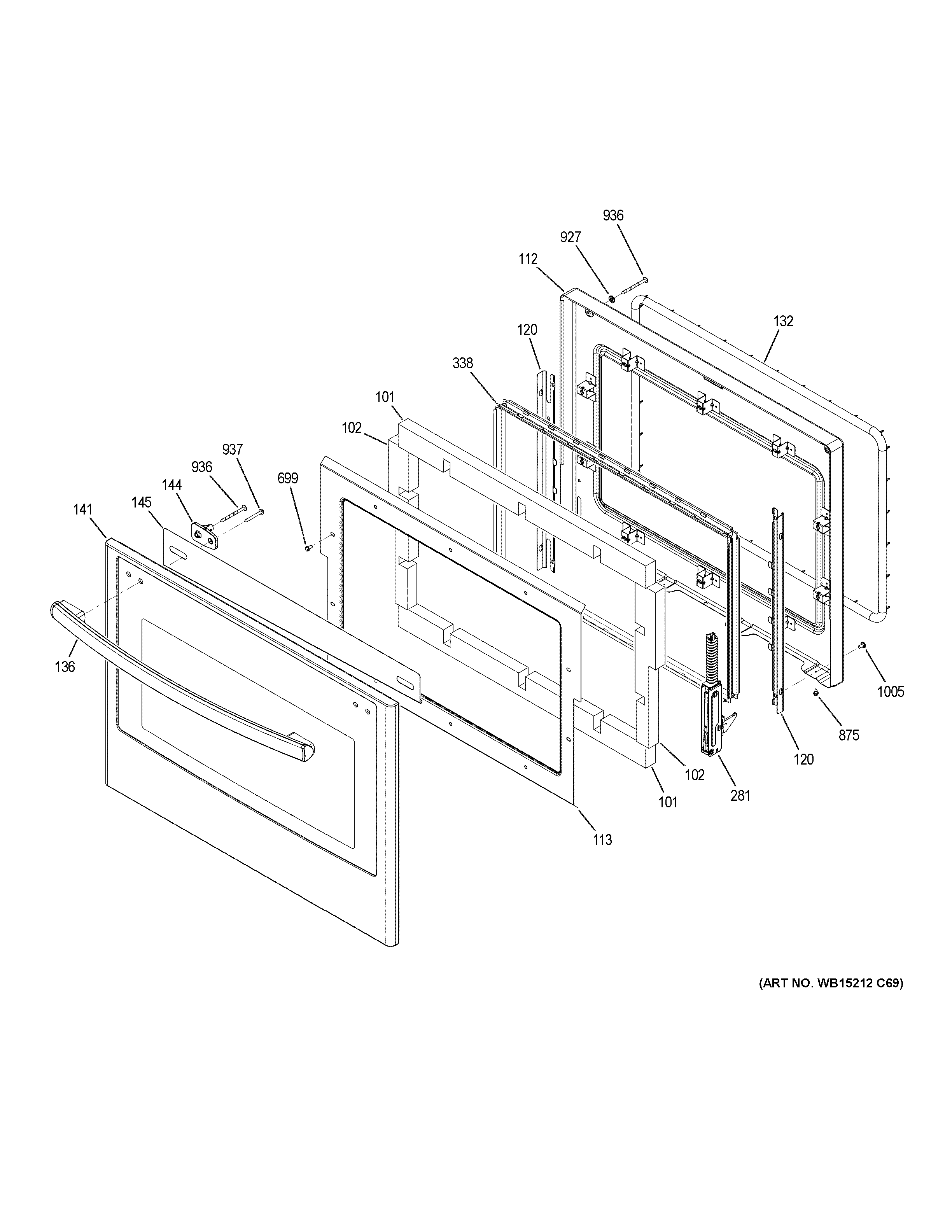 GE JT3500DF5WW lower door diagram