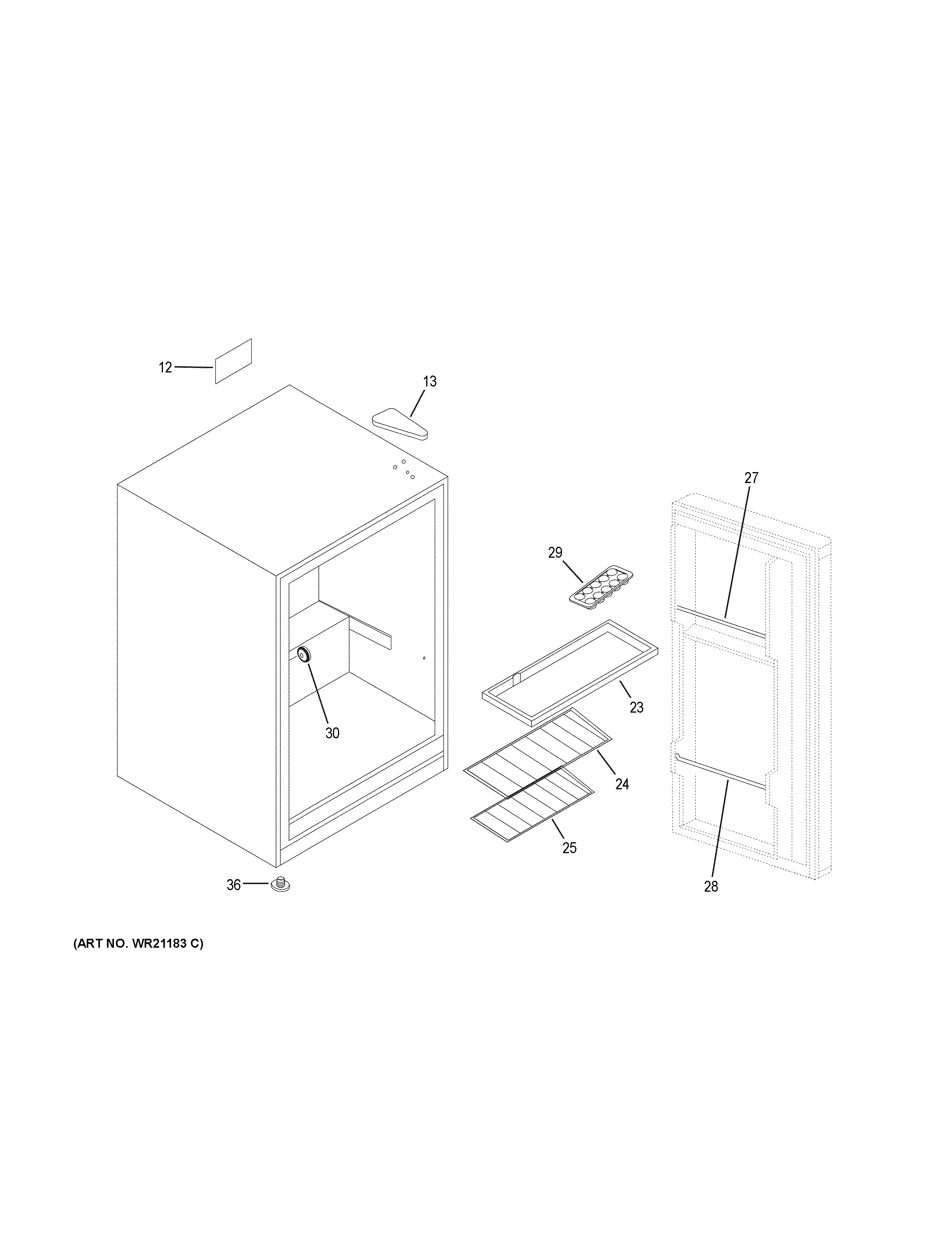 Haier HC27SG42RB refrigertaor diagram