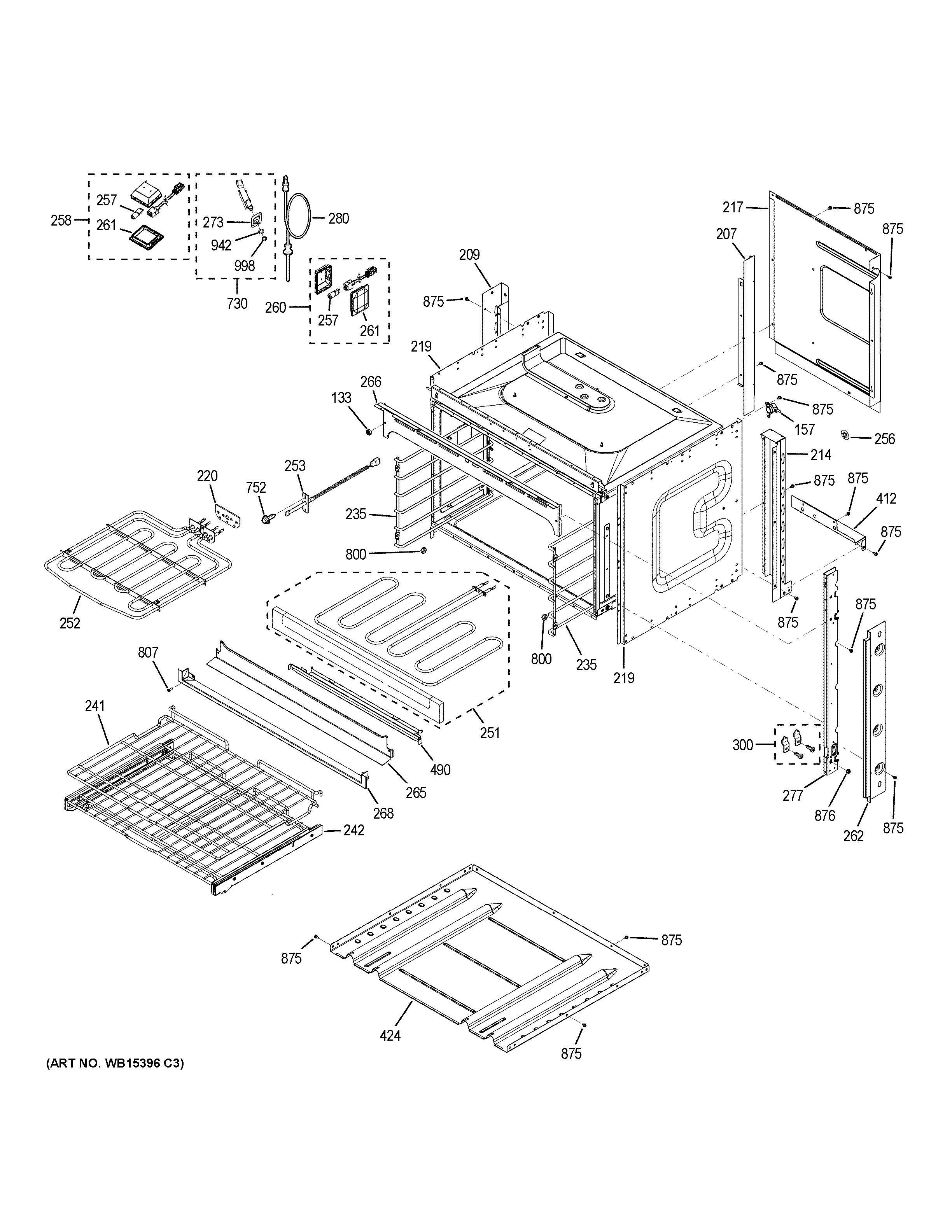 GE PT7800DH5BB body parts diagram