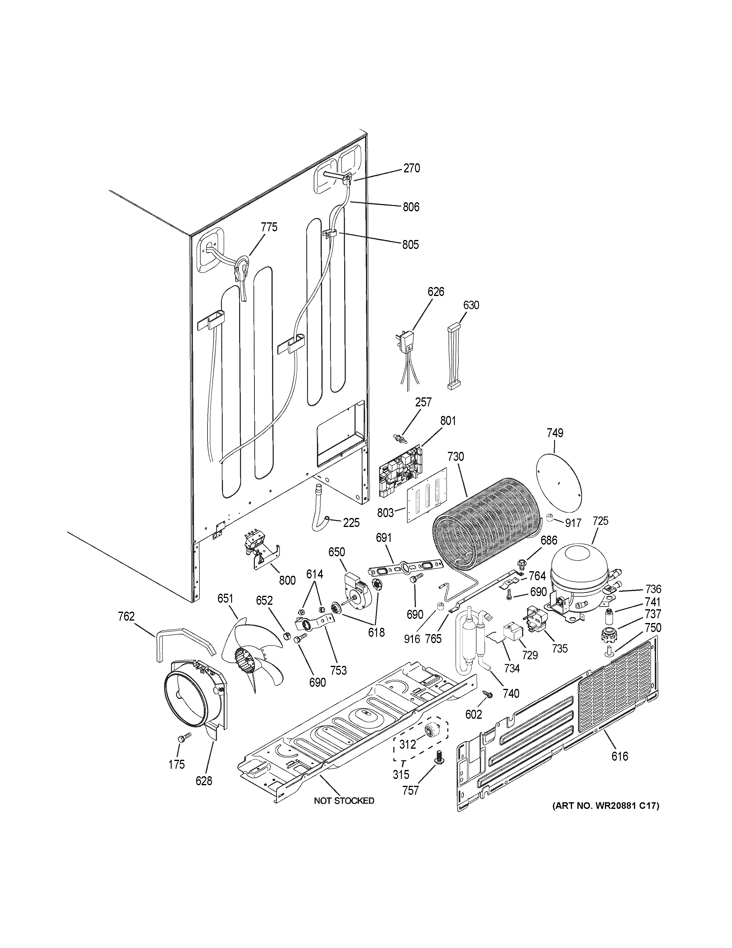 GE GSE25HEMJHDS machine compartment diagram