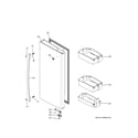 GE GFE26GGKFBB fresh food door - rh diagram