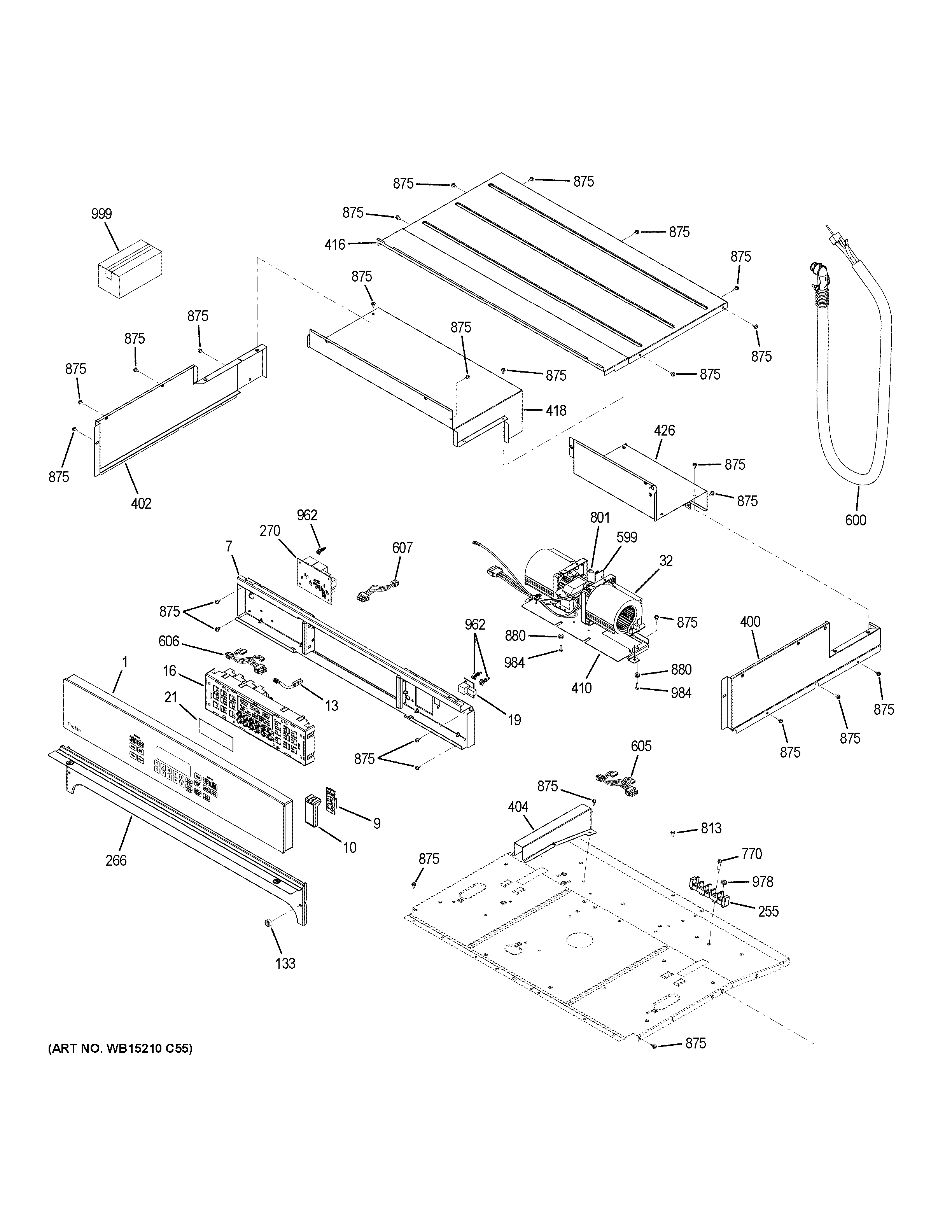 GE PK7500DF6WW control panel diagram