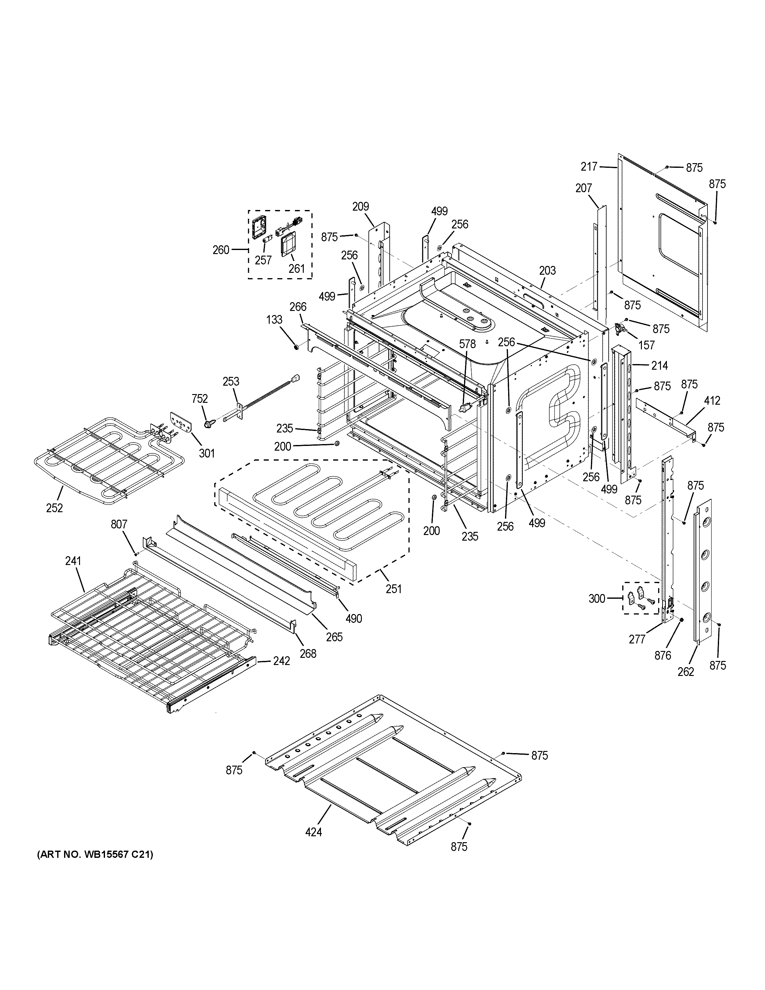 GE PK7000BL6TS body parts diagram