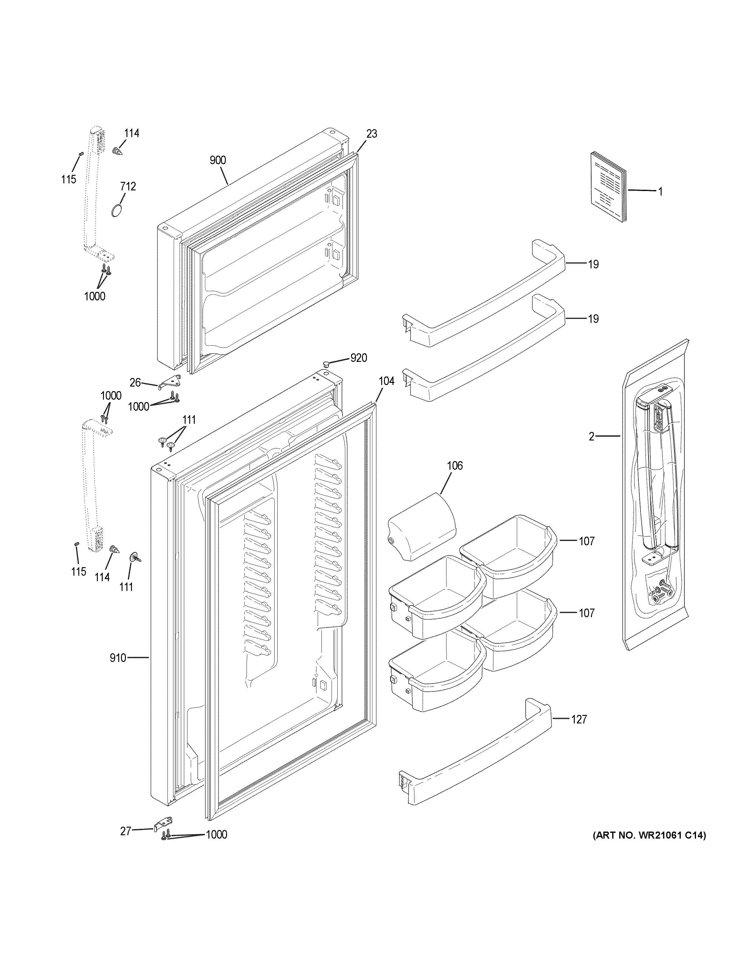 GE GIE18HSHMRSS doors diagram