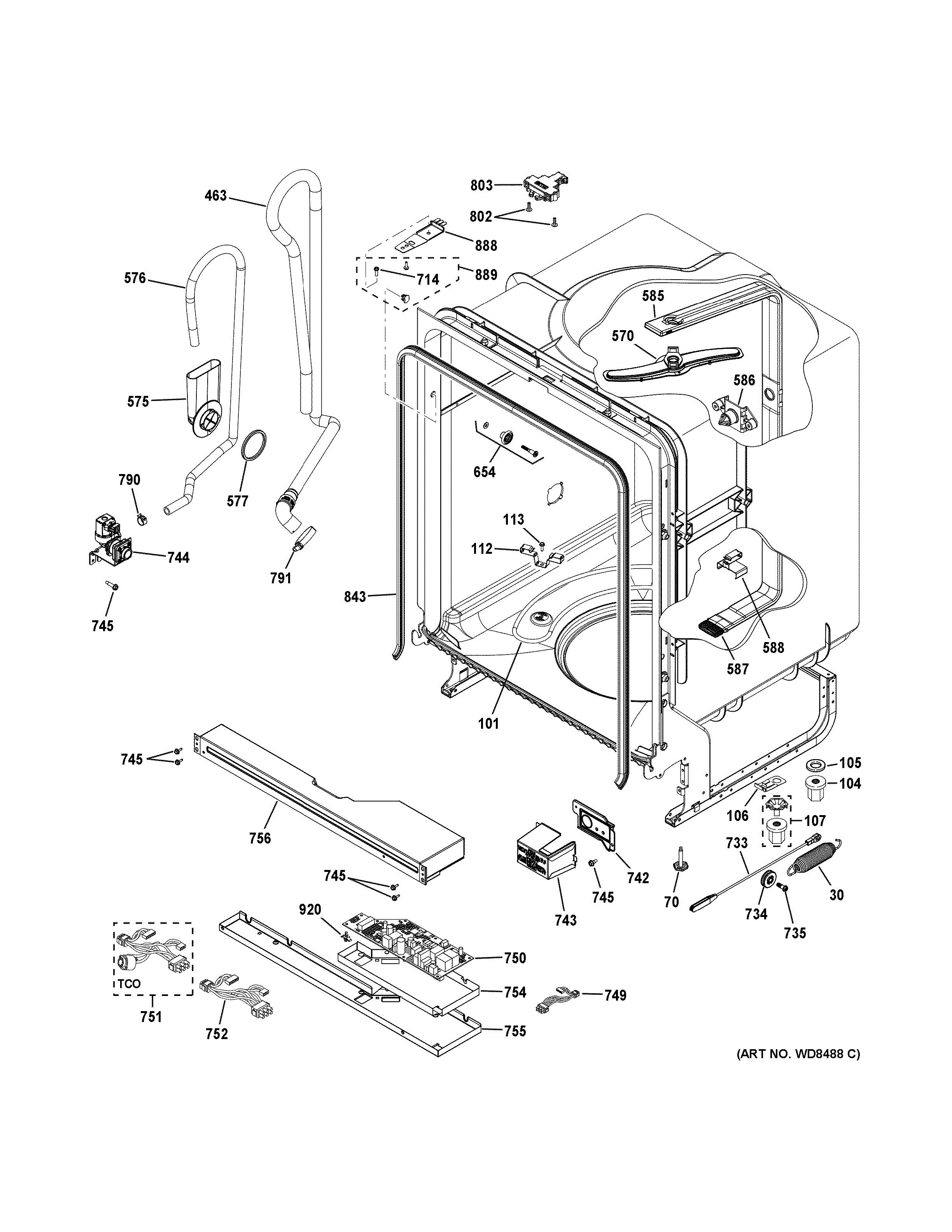 GE GDF510PSD6SS body parts diagram