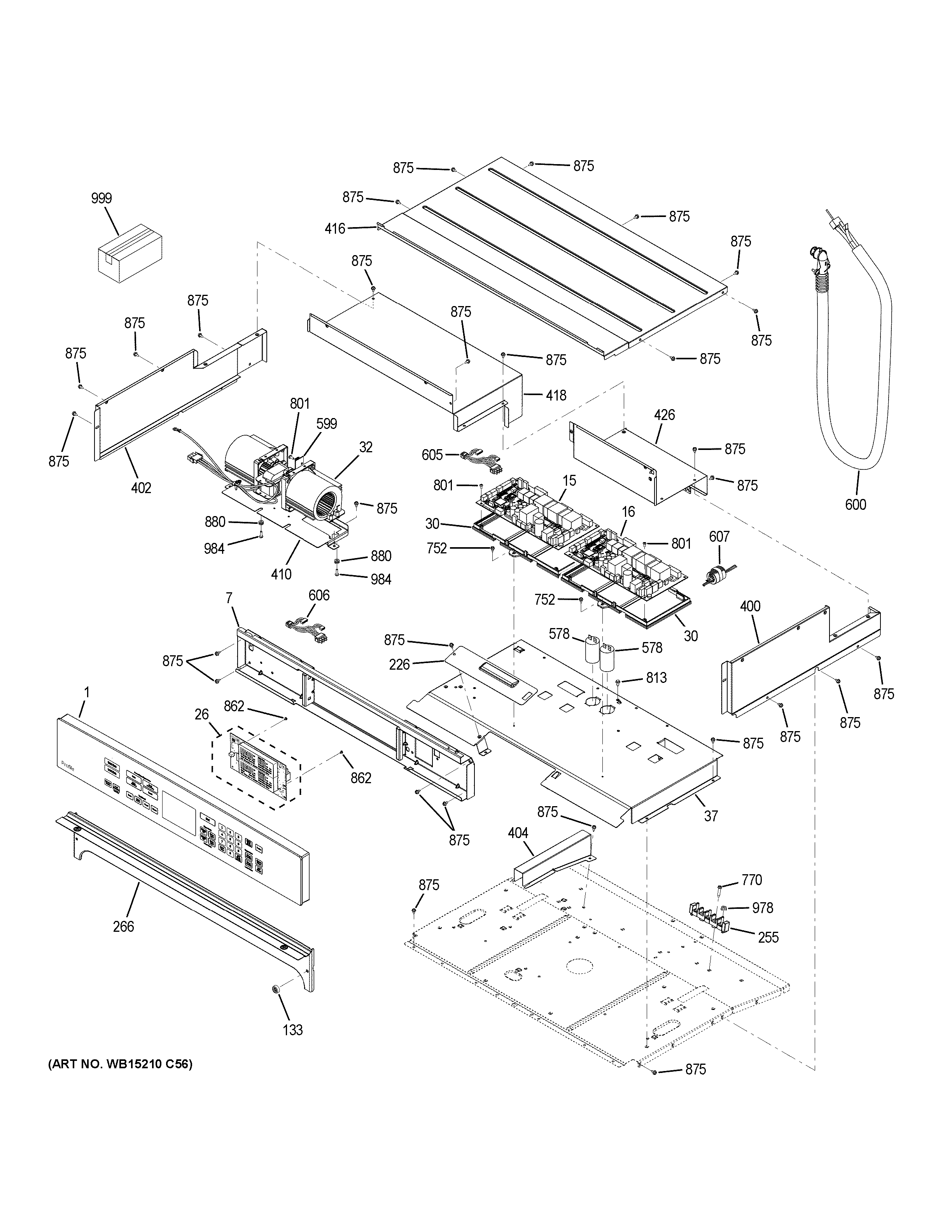 GE PT7550DF7WW control panel diagram