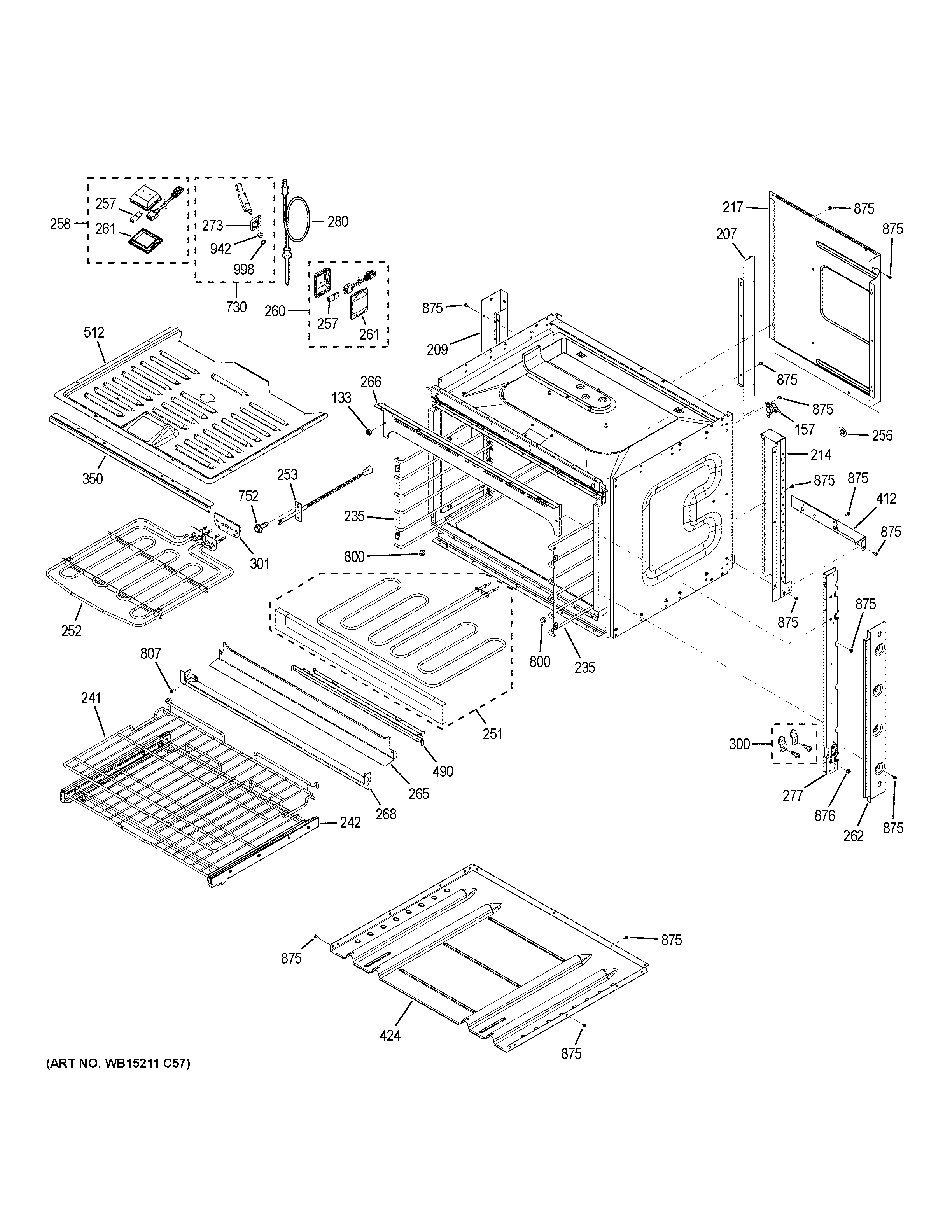 GE PT7050DF7BB body parts diagram